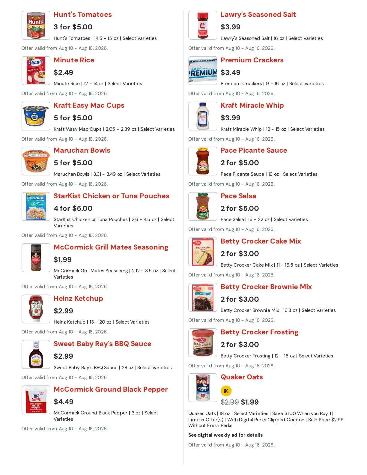 Hansen's IGA (East Troy, WI) Weekly Ad August 10 - 16, 2026