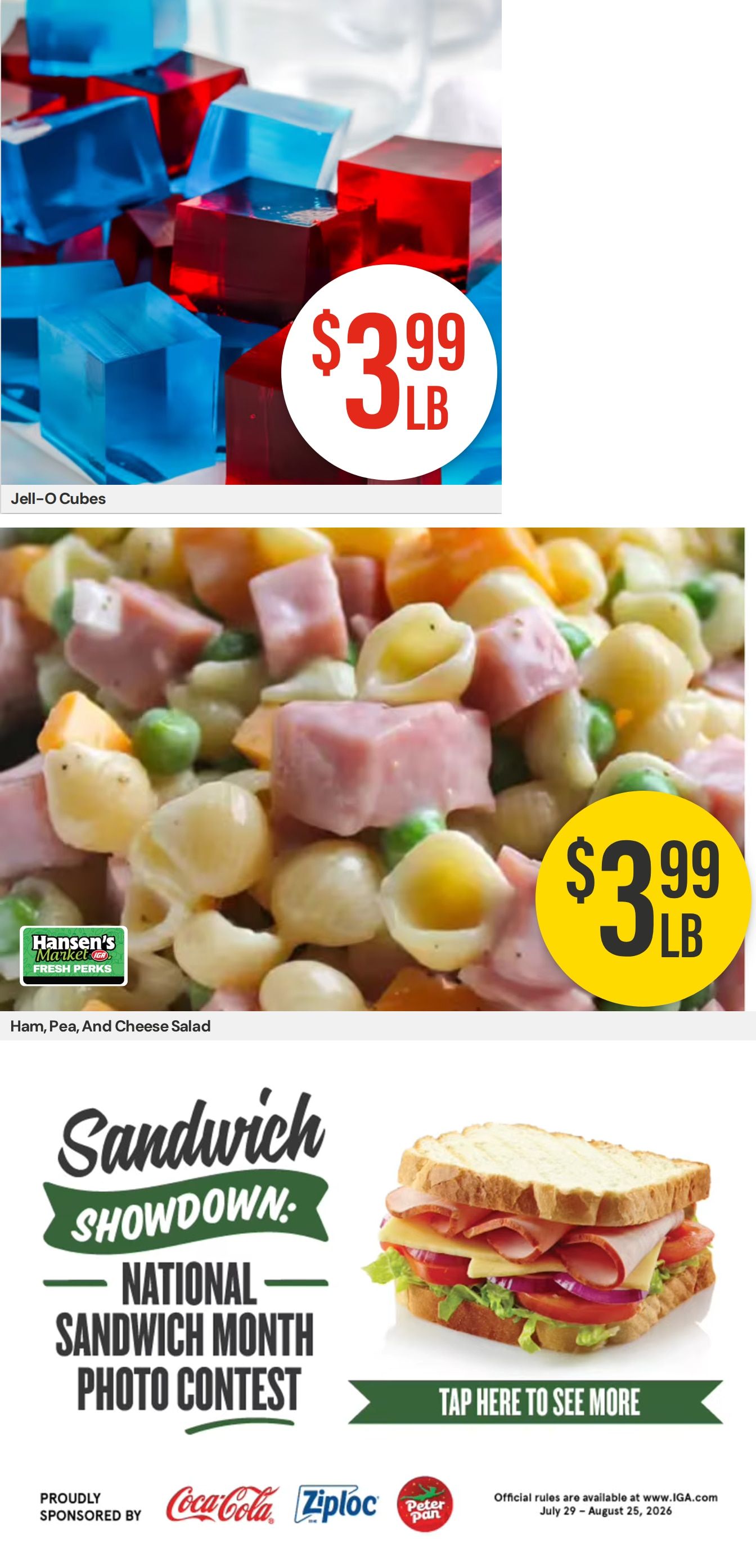 Hansen's IGA (Sparta, WI) Weekly Ad August 10 - 16, 2026