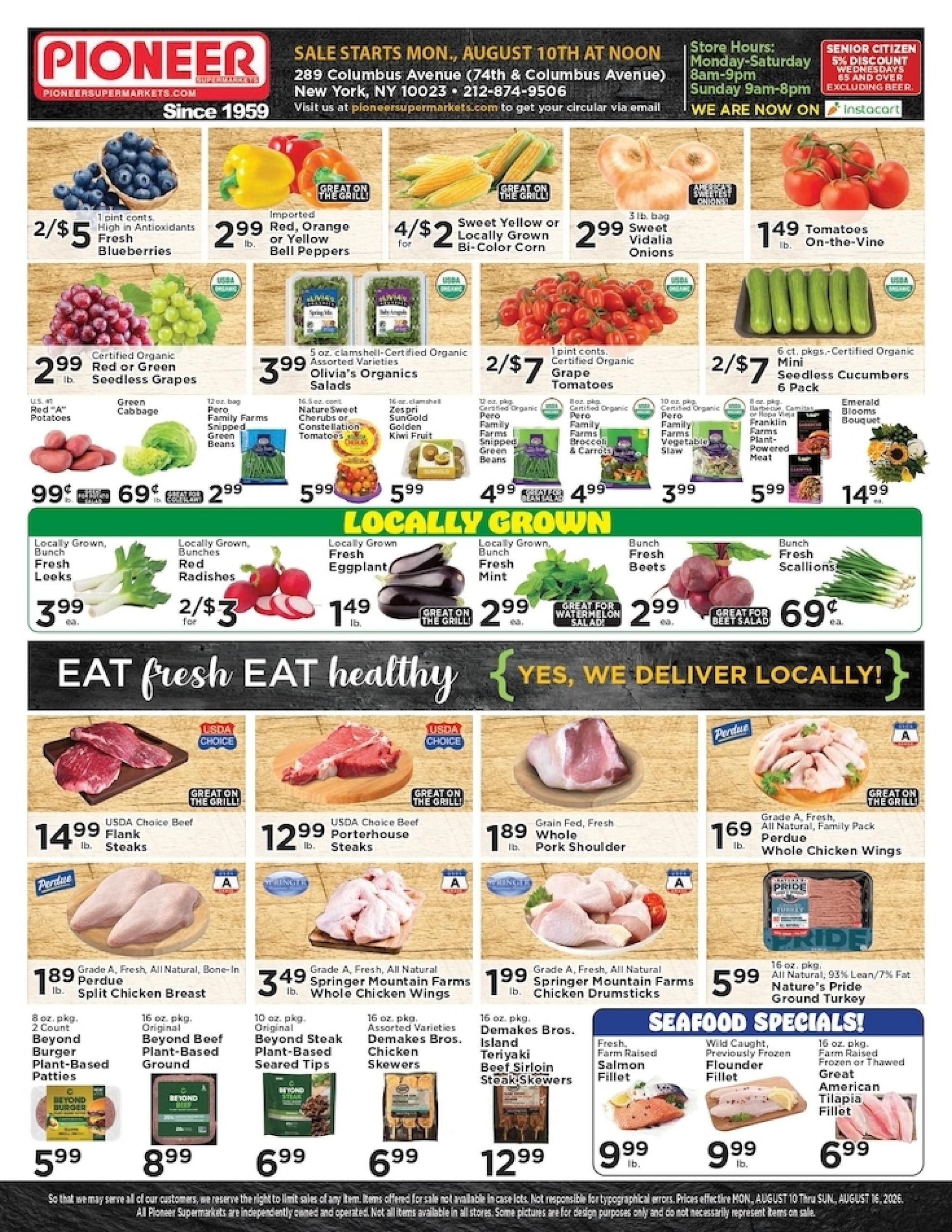 Pioneer Supermarket (New York Area, NY) Weekly Ad August 10 - 16, 2026