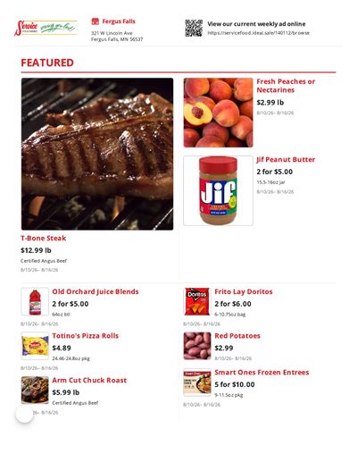 Service Food Market Weekly Ad August 10 - 16, 2026