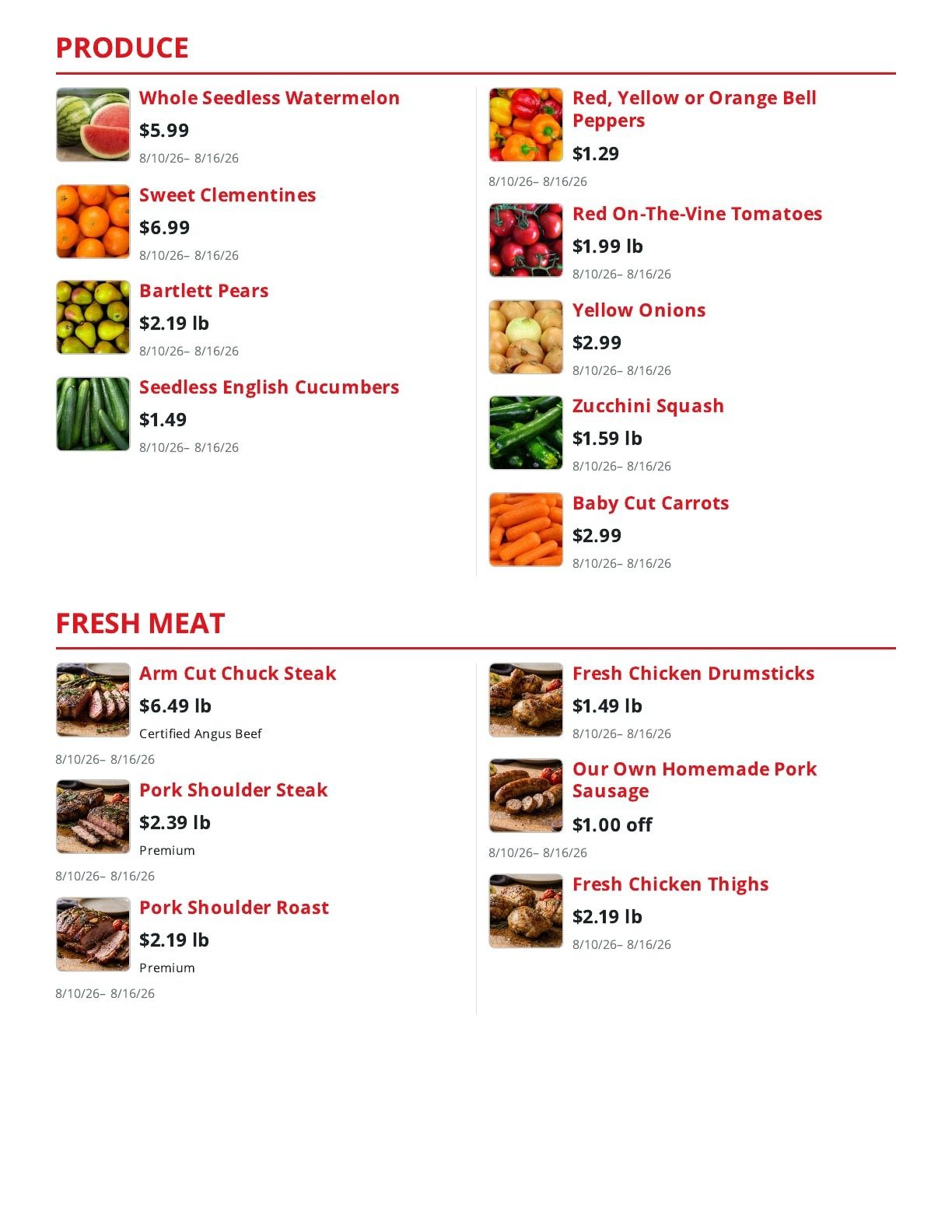 Service Food Market Weekly Ad August 10 - 16, 2026