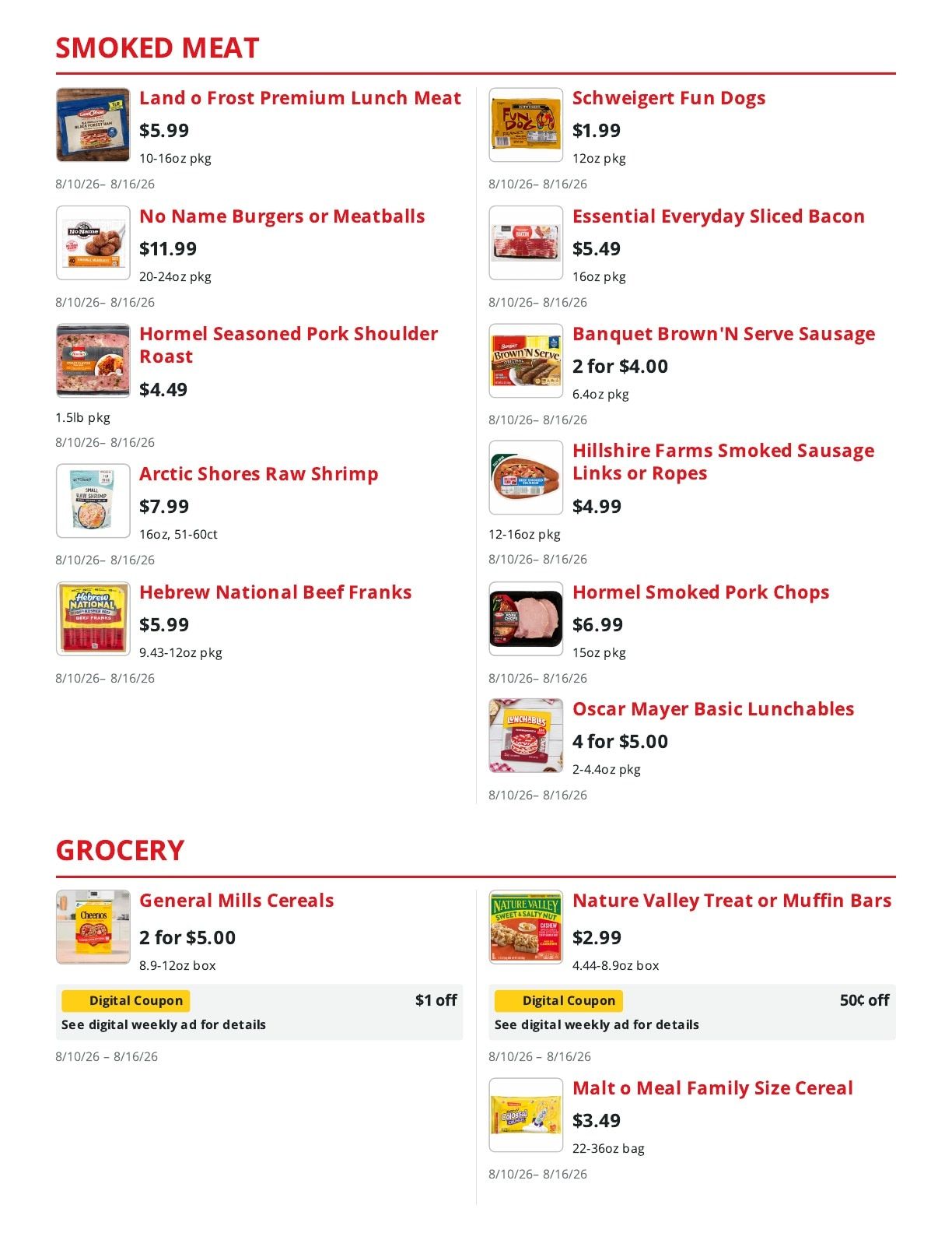 Service Food Market Weekly Ad August 10 - 16, 2026