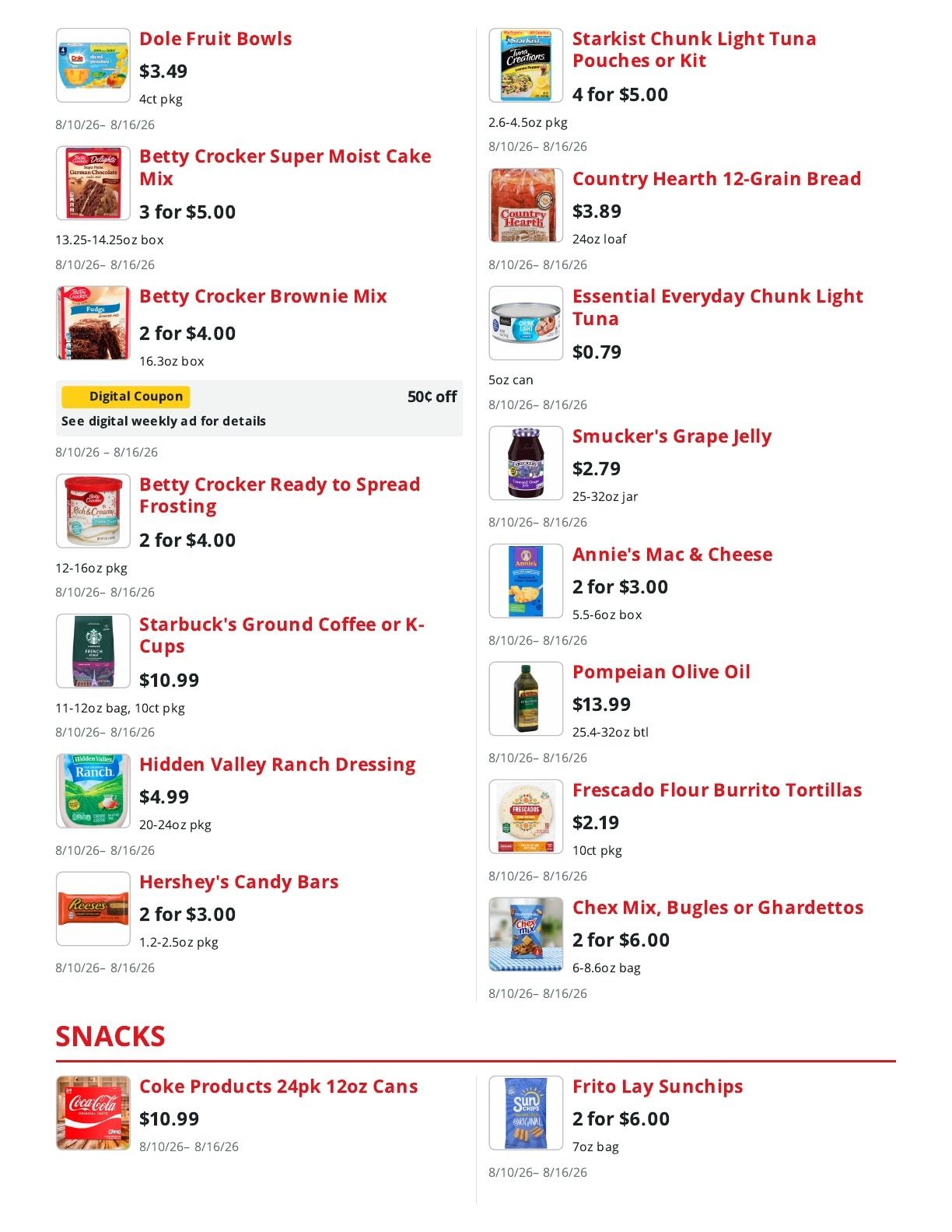 Service Food Market Weekly Ad August 10 - 16, 2026