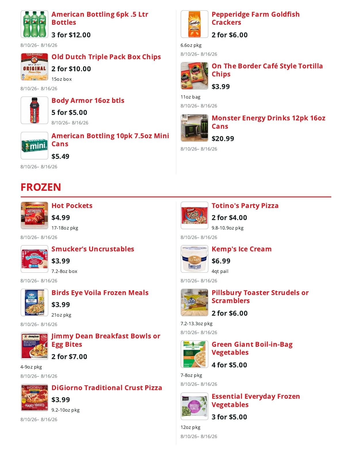 Service Food Market Weekly Ad August 10 - 16, 2026
