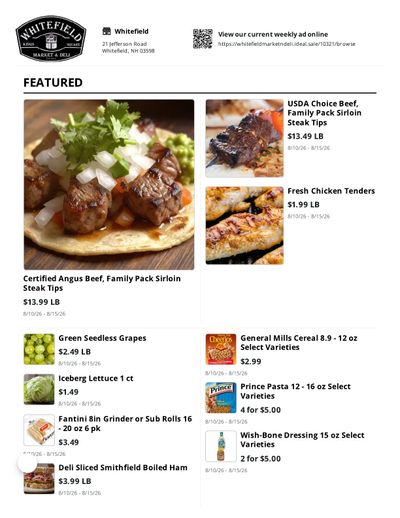 Whitefield Market Weekly Ad August 10 - 15, 2026