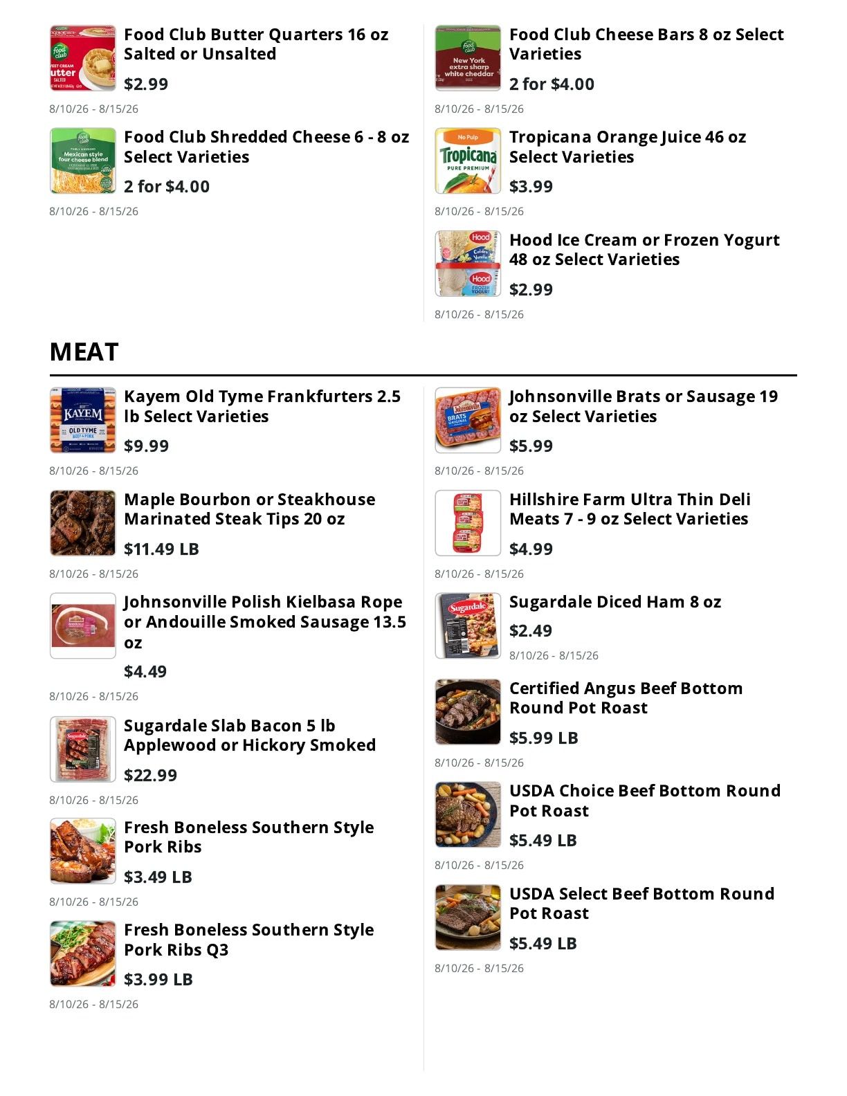 Whitefield Market Weekly Ad August 10 - 15, 2026