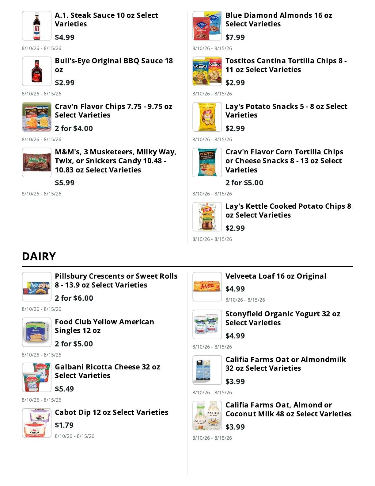 Whitefield Market Weekly Ad August 10 - 15, 2026