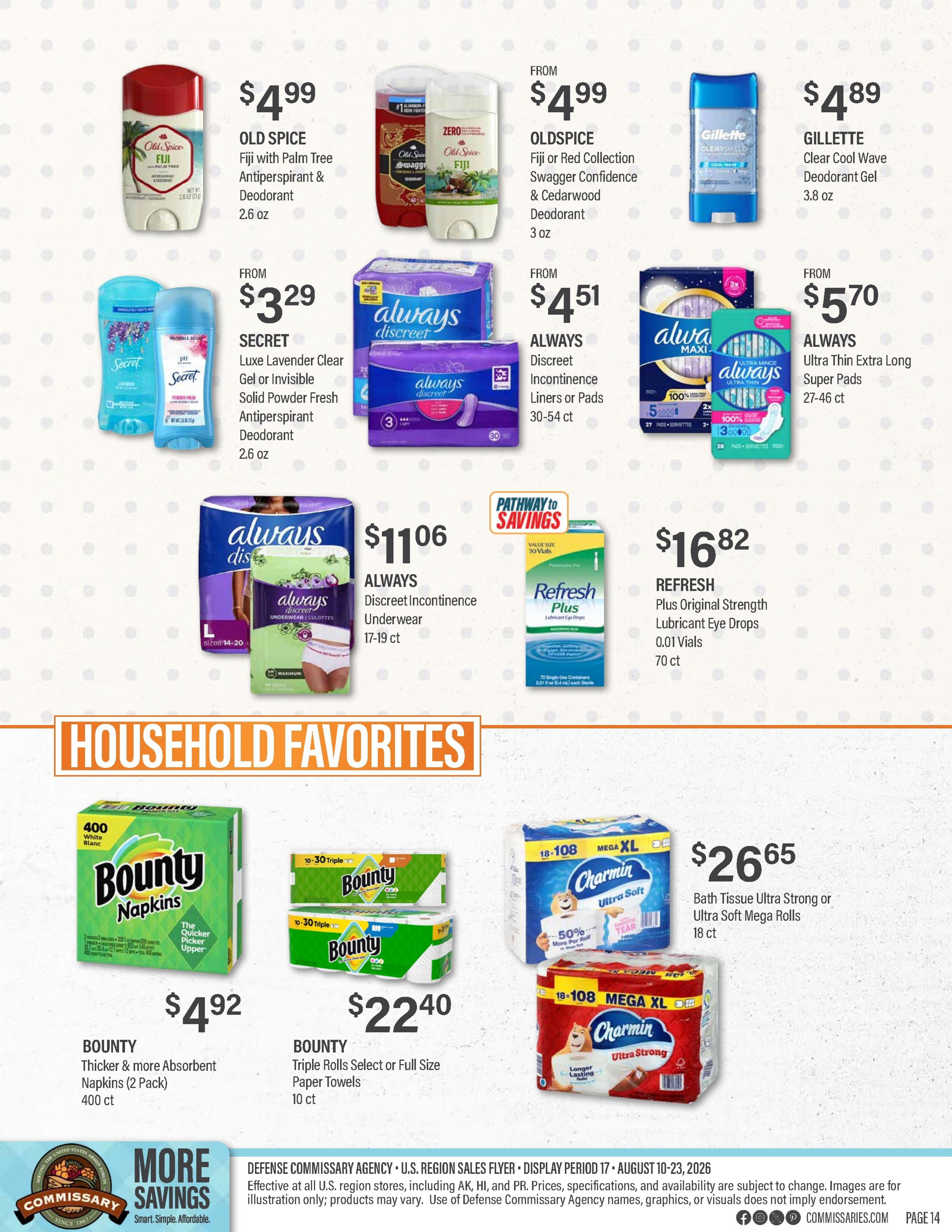 Commissary Store Weekly Ad August 10 - 23, 2026