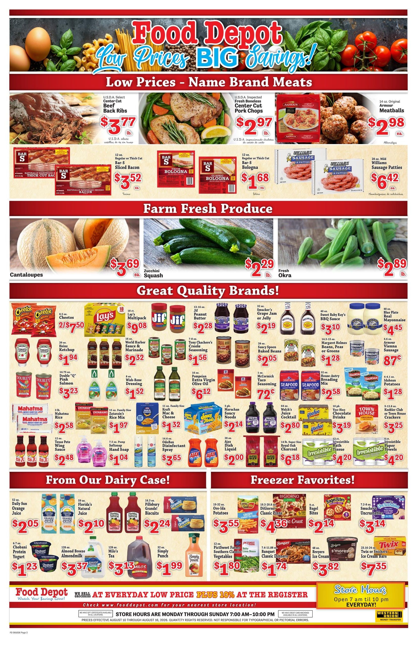Food Depot Weekly Ad August 10 - 16, 2026