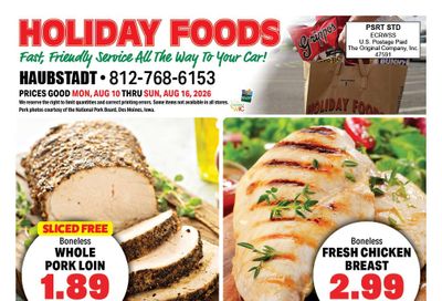 Holiday Foods Haubstadt Weekly Ad August 12 - 18, 2026