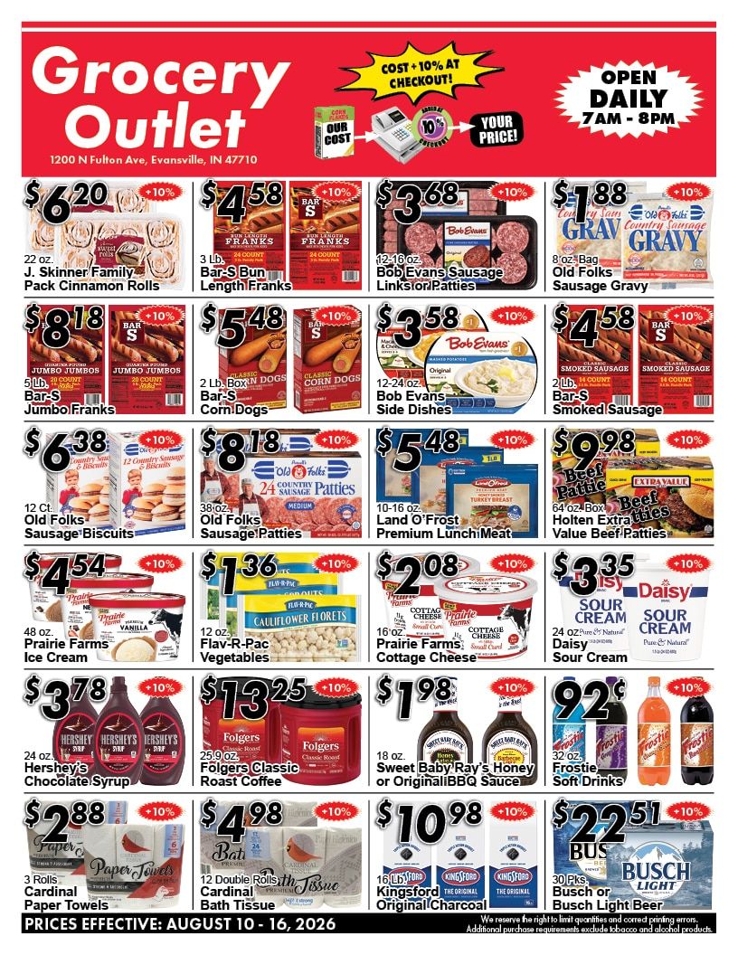 Wesselman's Grocery Outlet Weekly Ad August 12 - 18, 2026