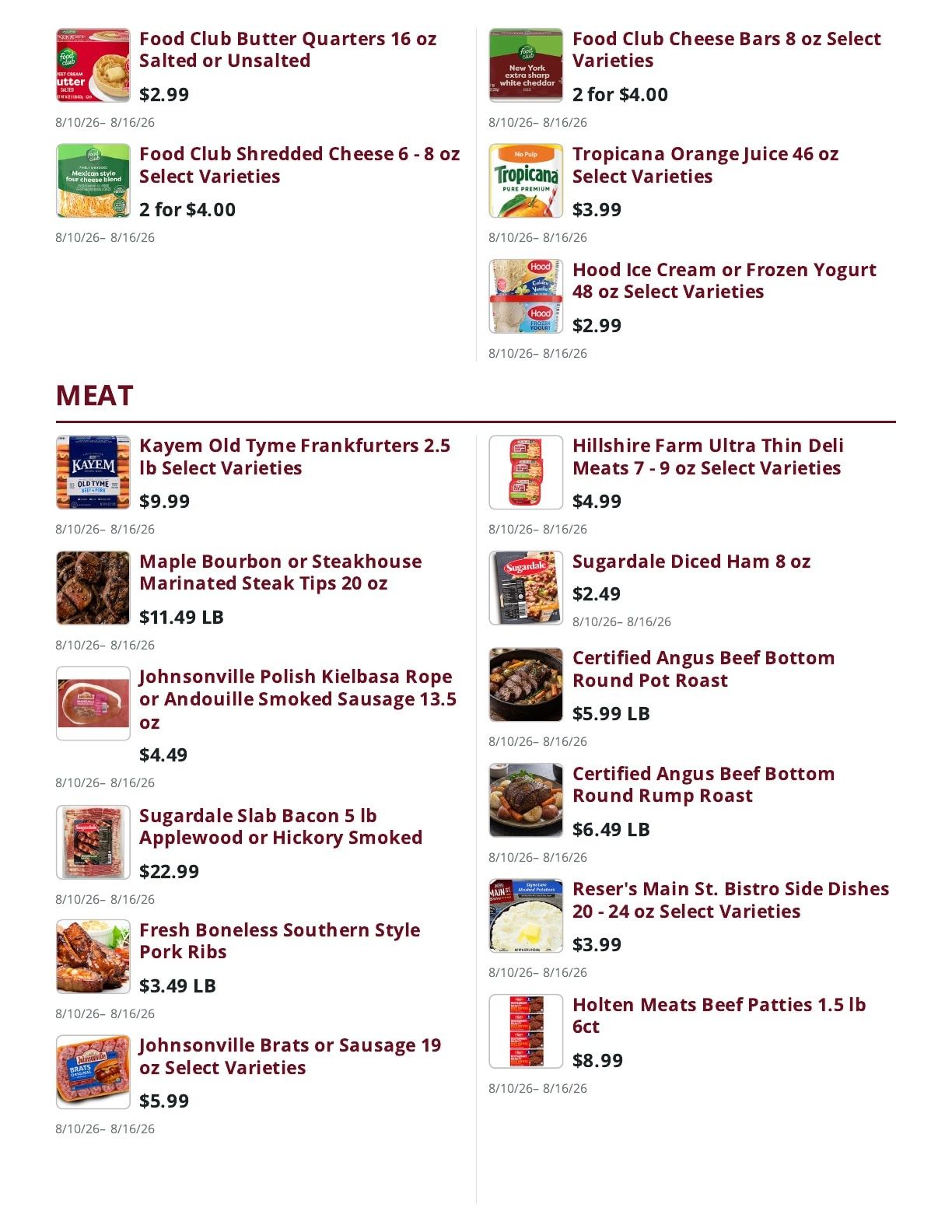 Mountain Country Grocery Weekly Ad August 10 - 16, 2026
