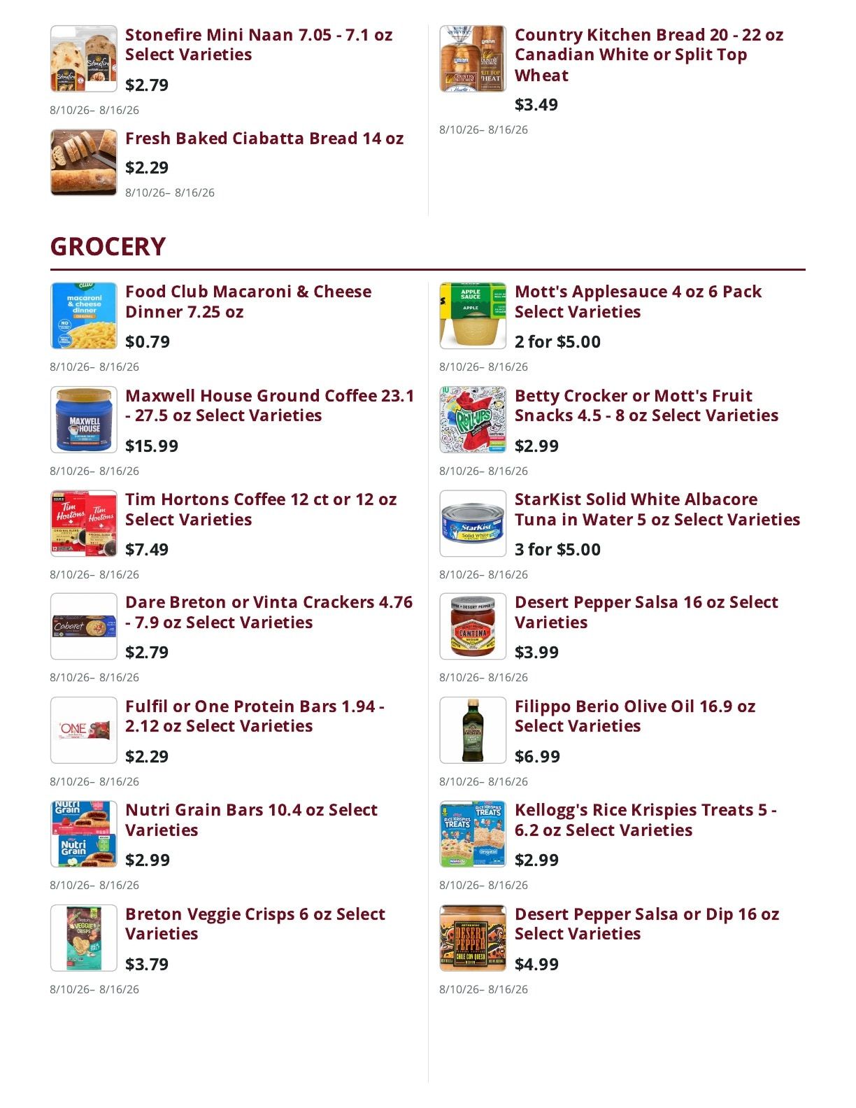 Mountain Country Grocery Weekly Ad August 10 - 16, 2026