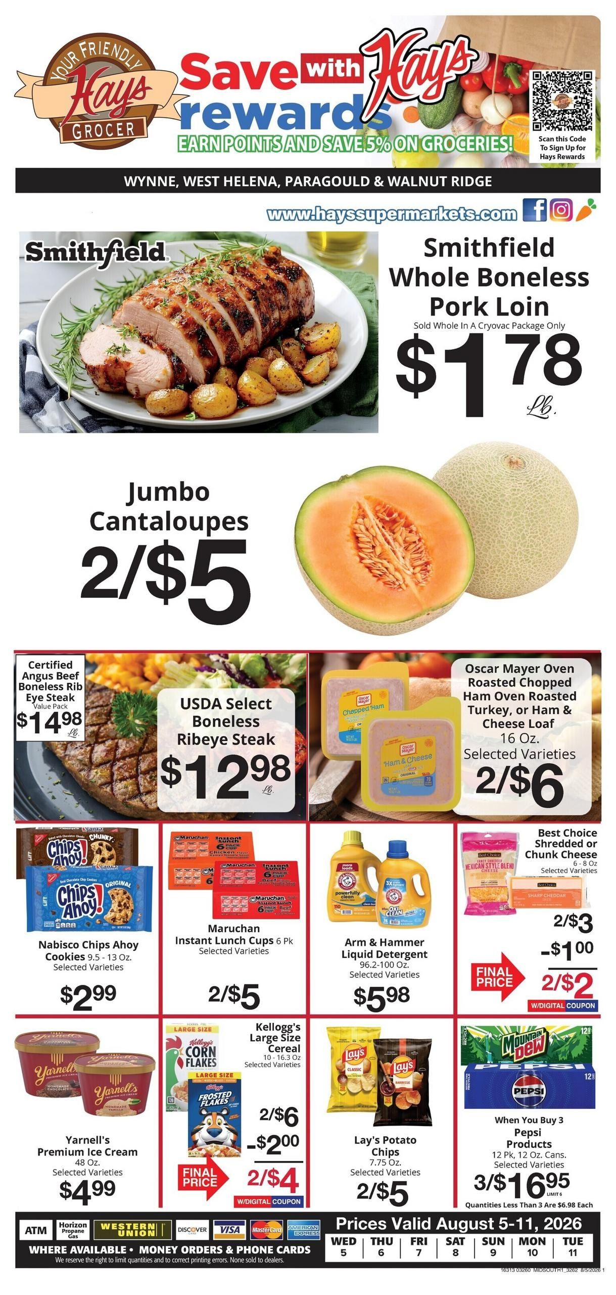 Hays Supermarkets Weekly Ad August 5 - 11, 2026