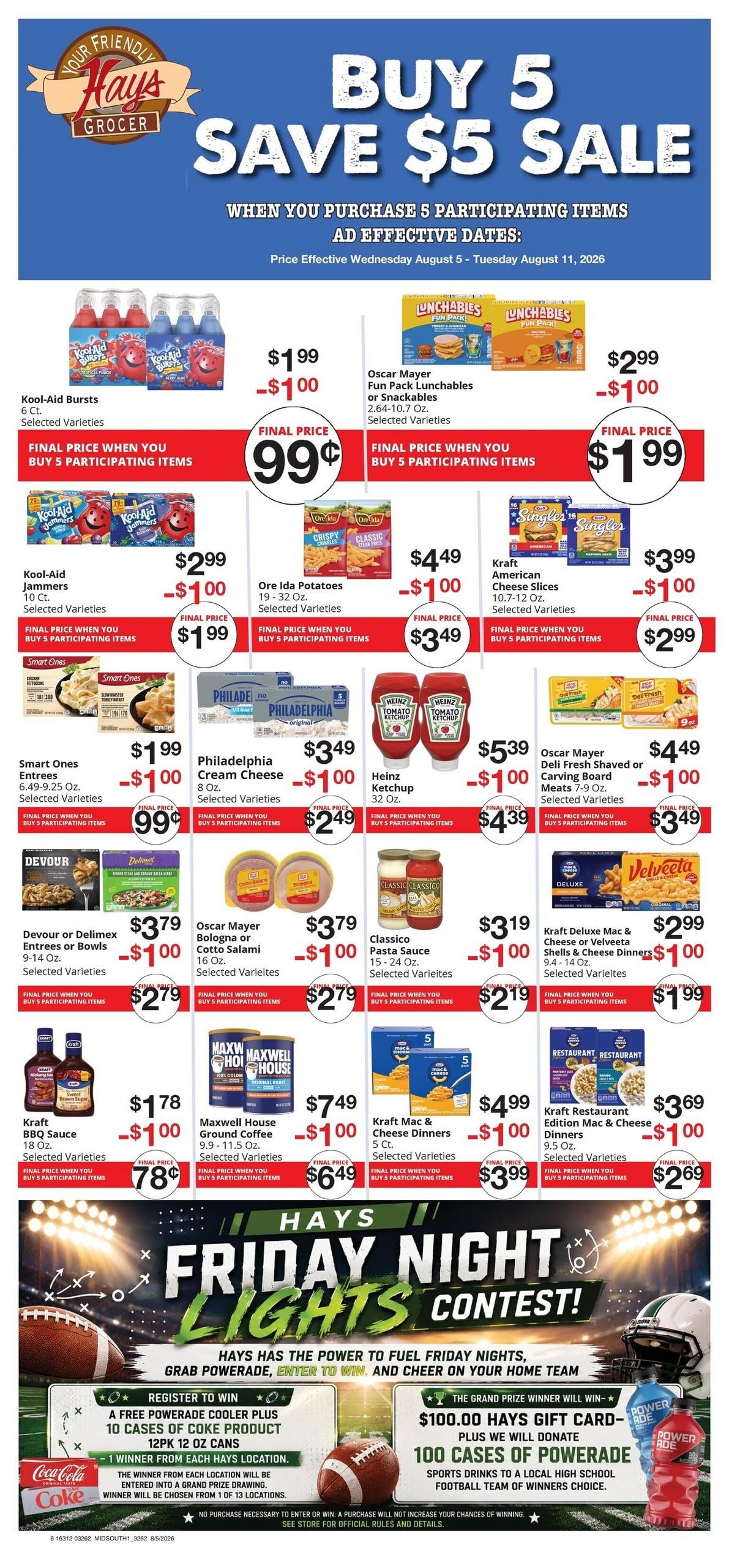 Hays Supermarkets Weekly Ad August 5 - 11, 2026