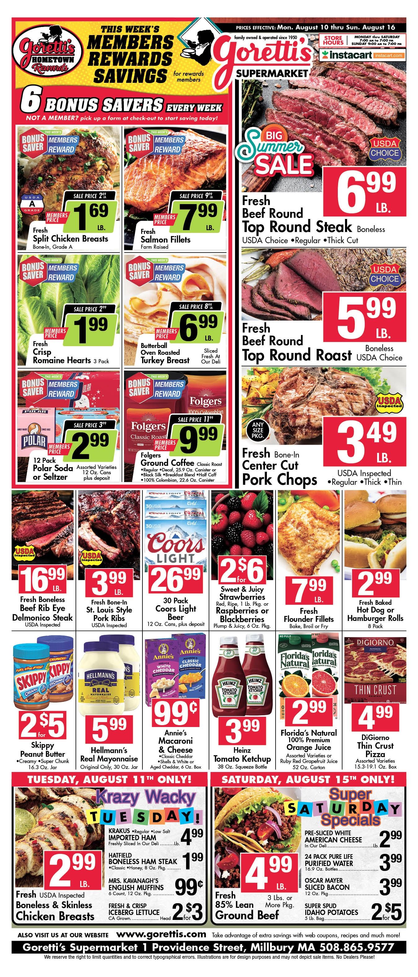 Goretti's Supermarket Circular Aug 16 2026 Weekly Ad August 10 - 16, 2026