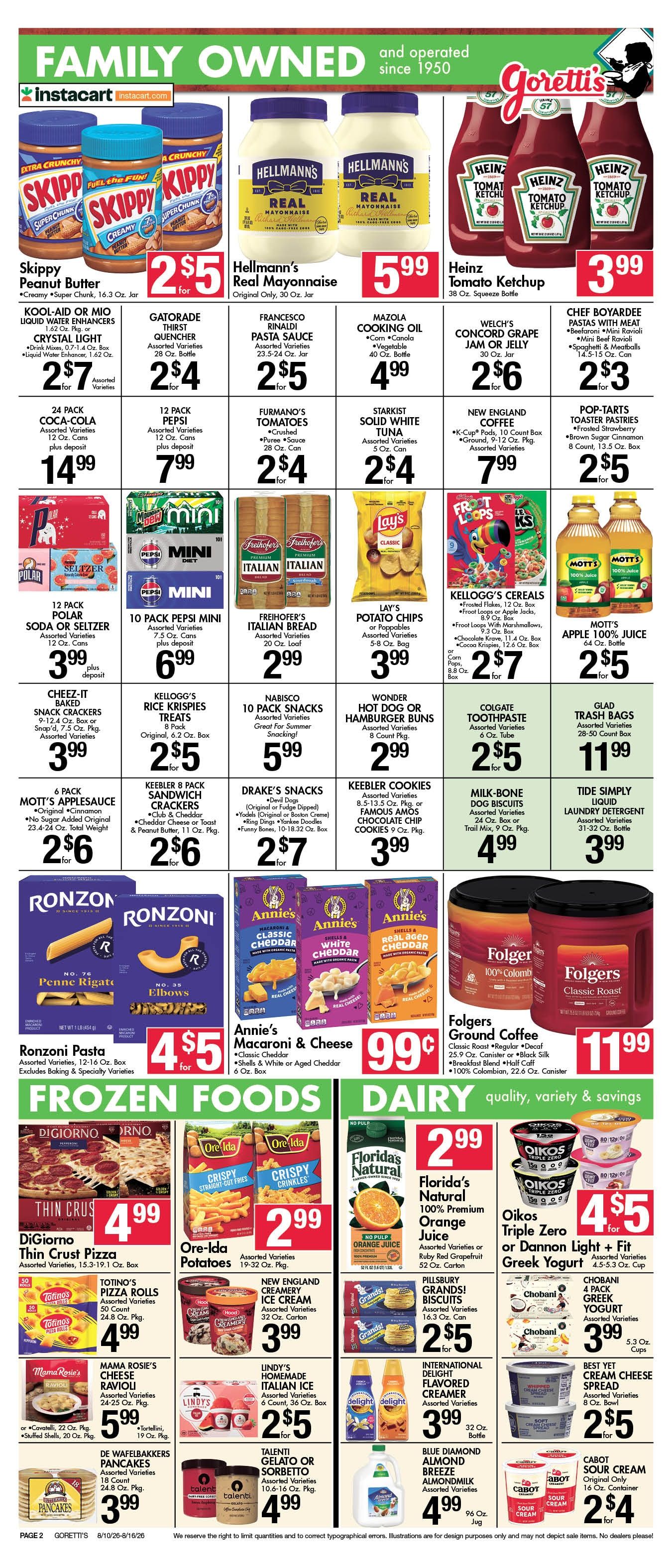 Goretti's Supermarket Circular Aug 16 2026 Weekly Ad August 10 - 16, 2026