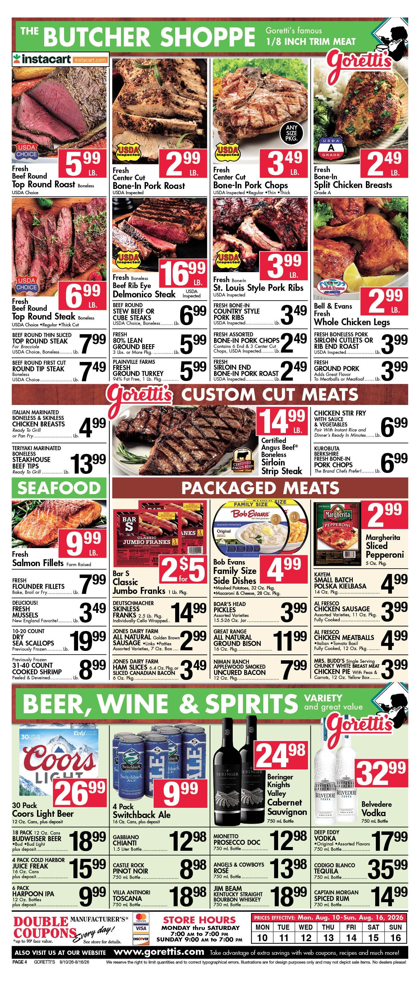 Goretti's Supermarket Circular Aug 16 2026 Weekly Ad August 10 - 16, 2026