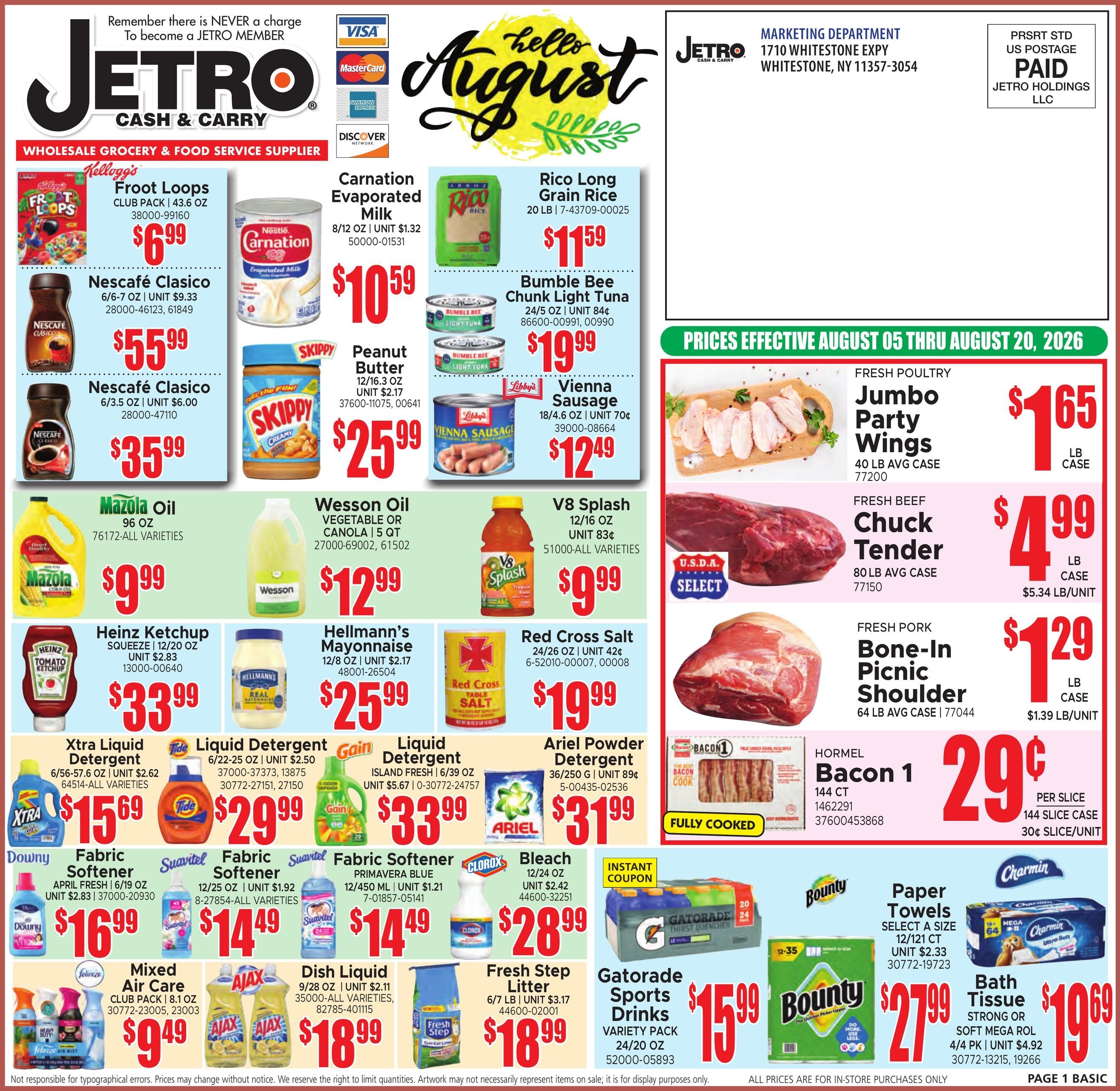 Jetro (Philadelphia–Haddonfield Area, NJ–PA) Weekly Ad August 5 - 20, 2026