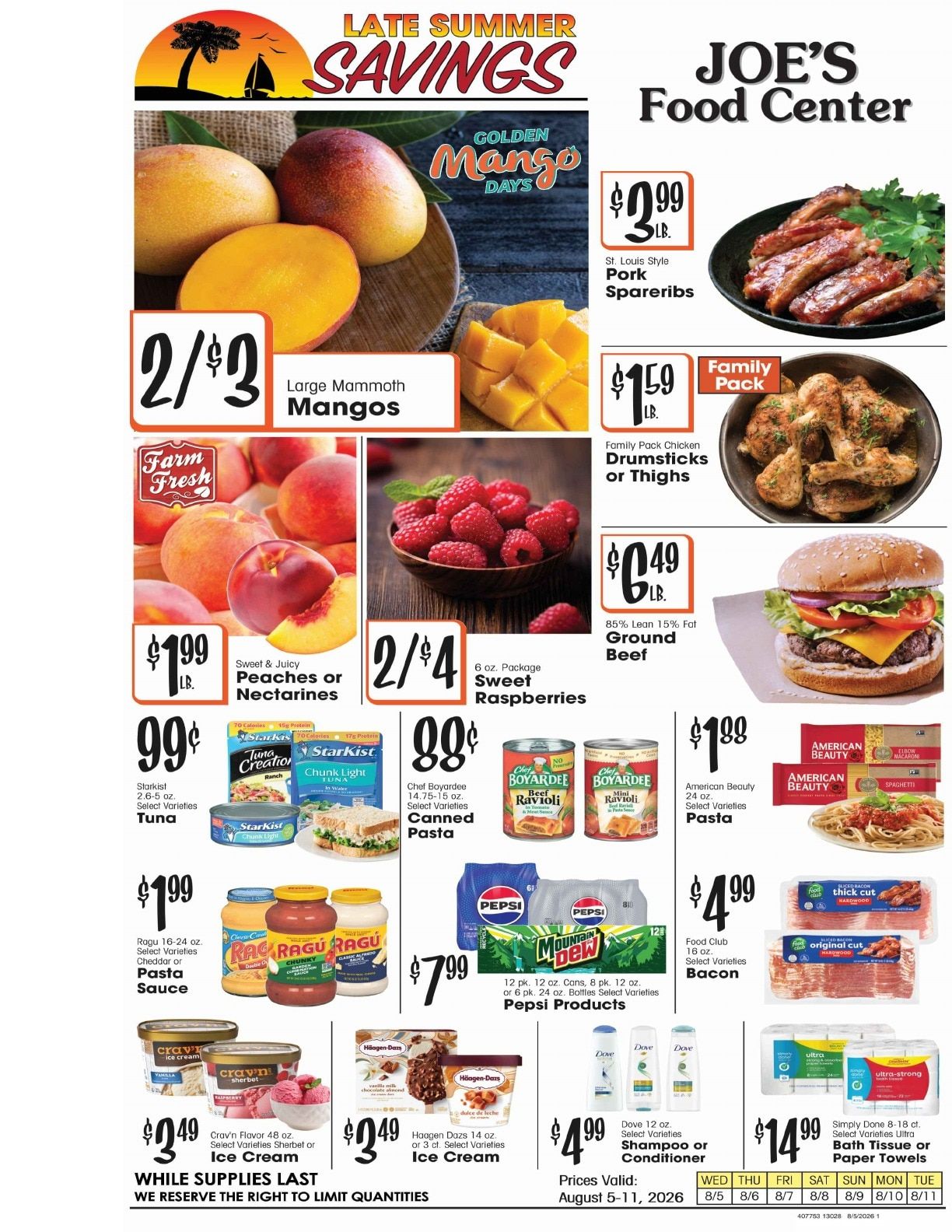 Joe's Food Center Weekly Ad August 5 - 11, 2026