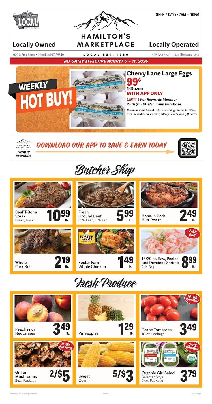 Hamilton's Marketplace Weekly Ad August 5 - 11, 2026