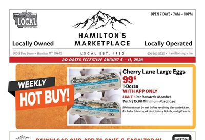 Hamilton's Marketplace Weekly Ad August 5 - 11, 2026