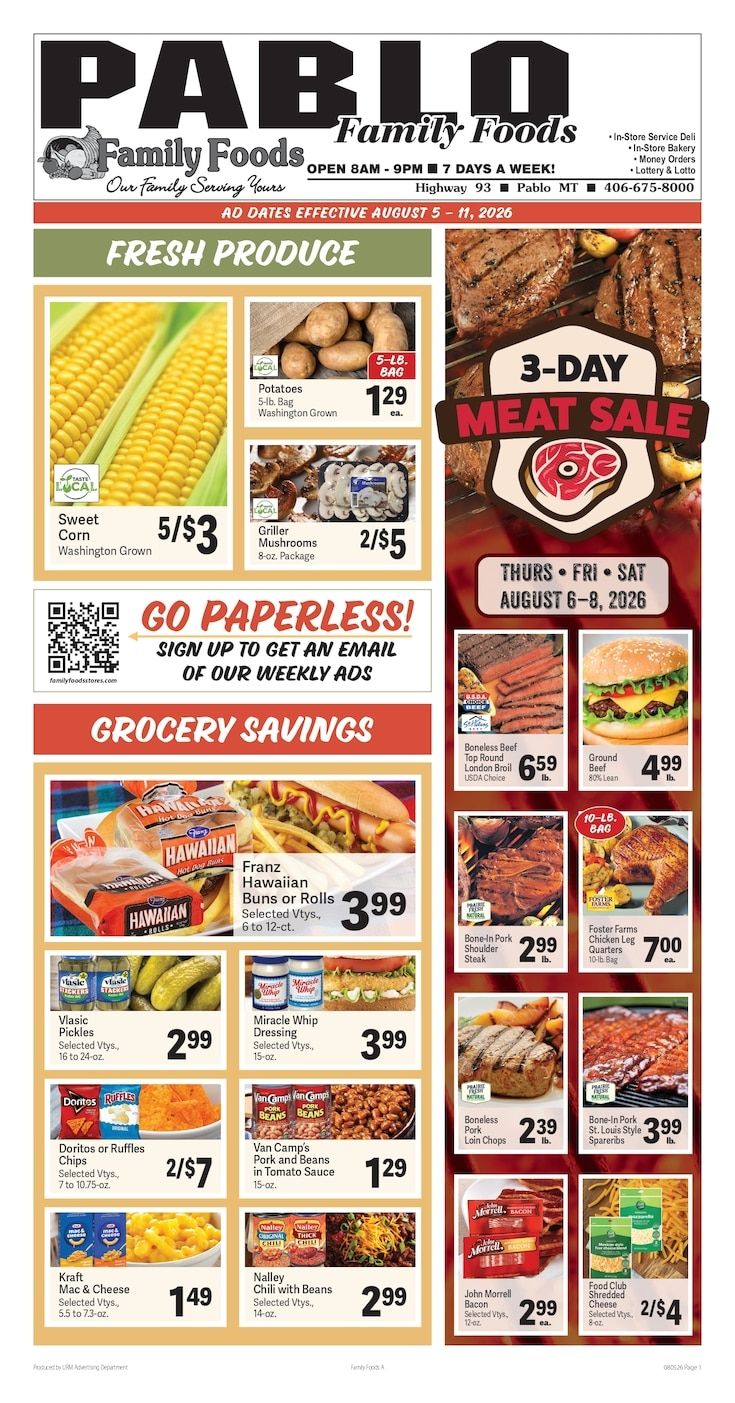 Pablo Family Foods Weekly Ad August 5 - 11, 2026