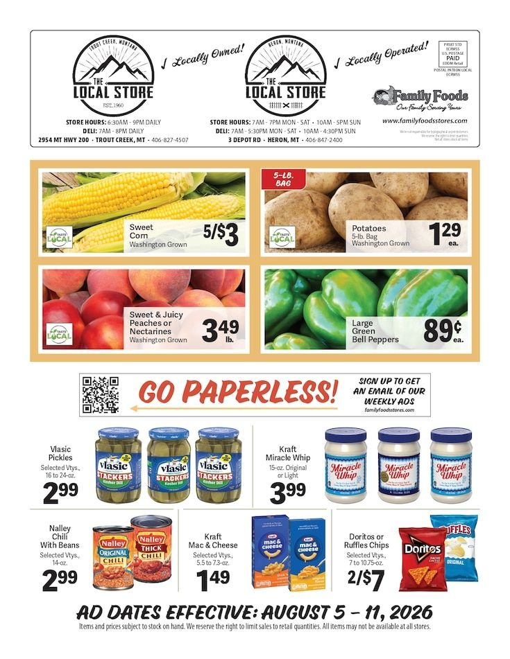 The Local Store Weekly Ad August 5 - 11, 2026