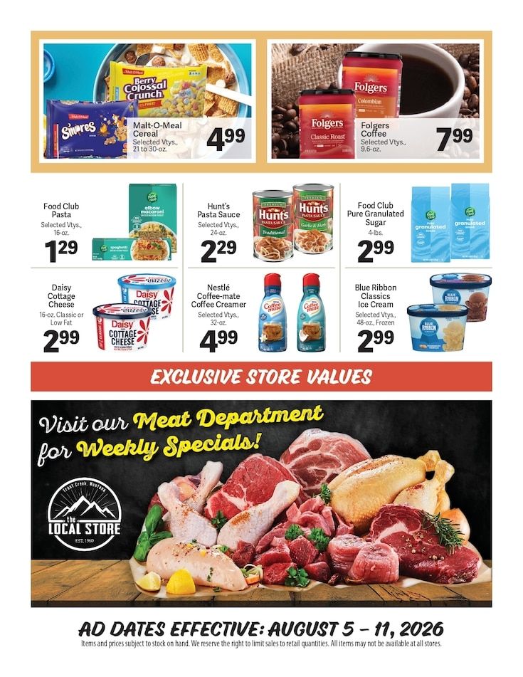 The Local Store Weekly Ad August 5 - 11, 2026