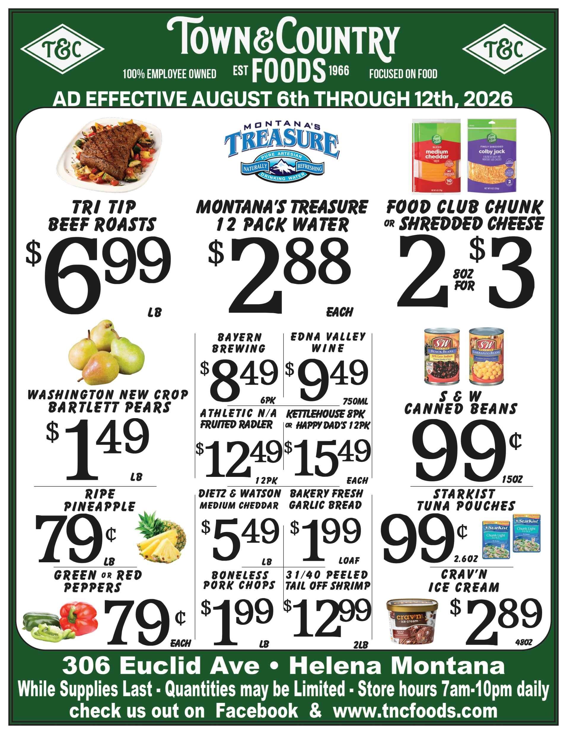 Town & Country Foods (Helena, MT) Weekly Ad August 6 - 12, 2026