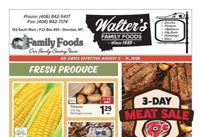 Walter's Family Foods Weekly Ad August 5 - 11, 2026