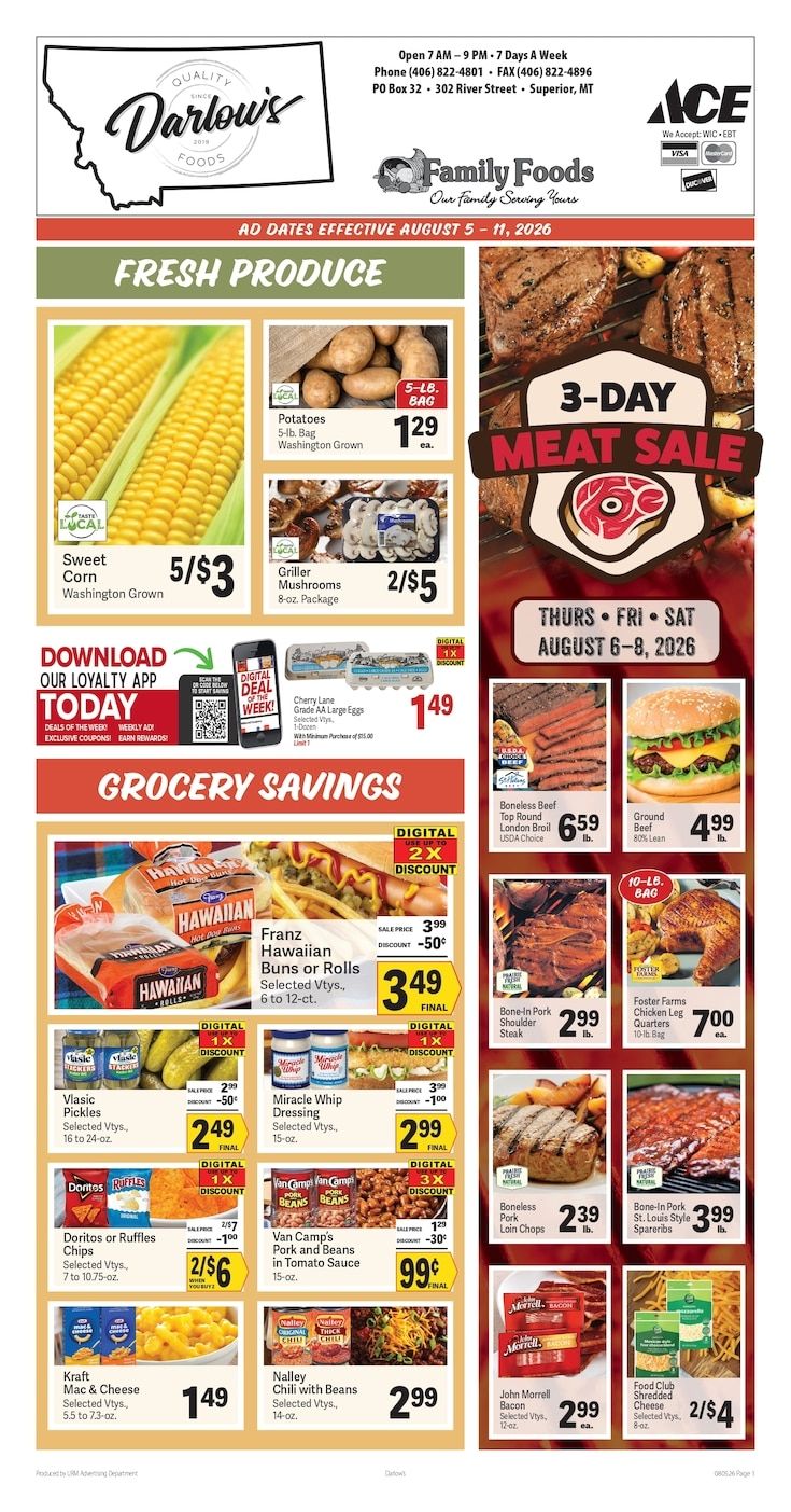 Darlow's Quality Foods Weekly Ad August 5 - 11, 2026