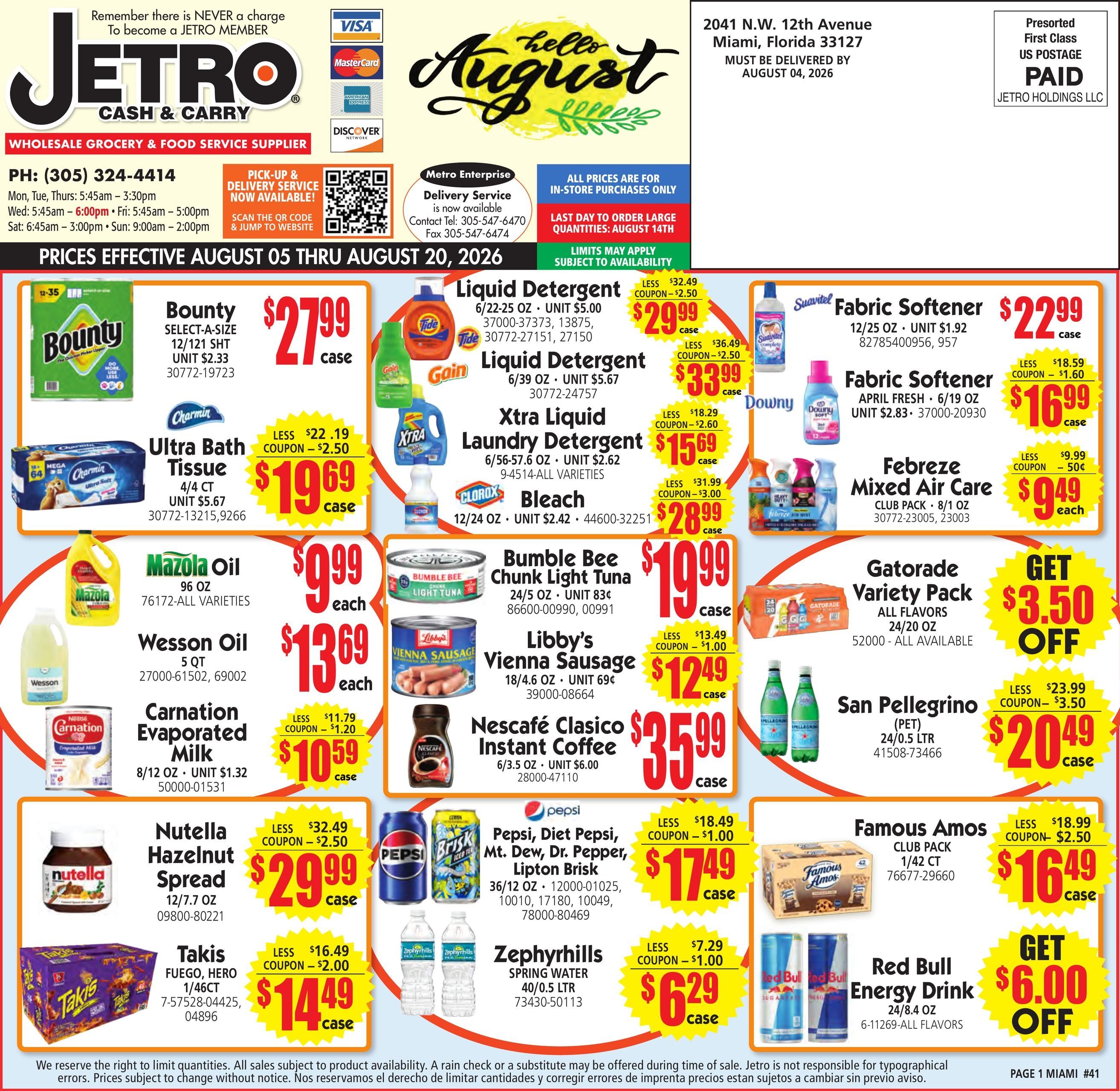 Jetro (Los Angeles–Torrance Area, CA) Weekly Ad August 5 - 20, 2026