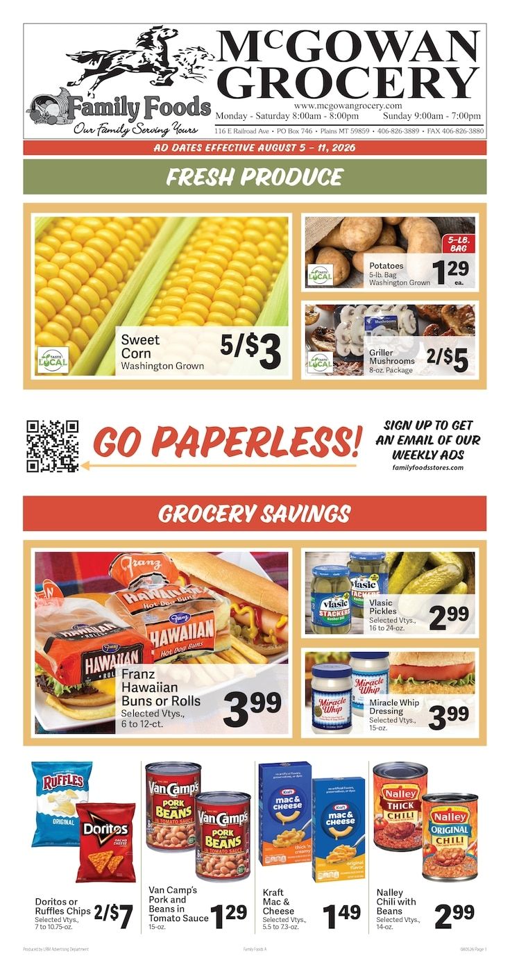McGowan Grocery Weekly Ad August 5 - 11, 2026