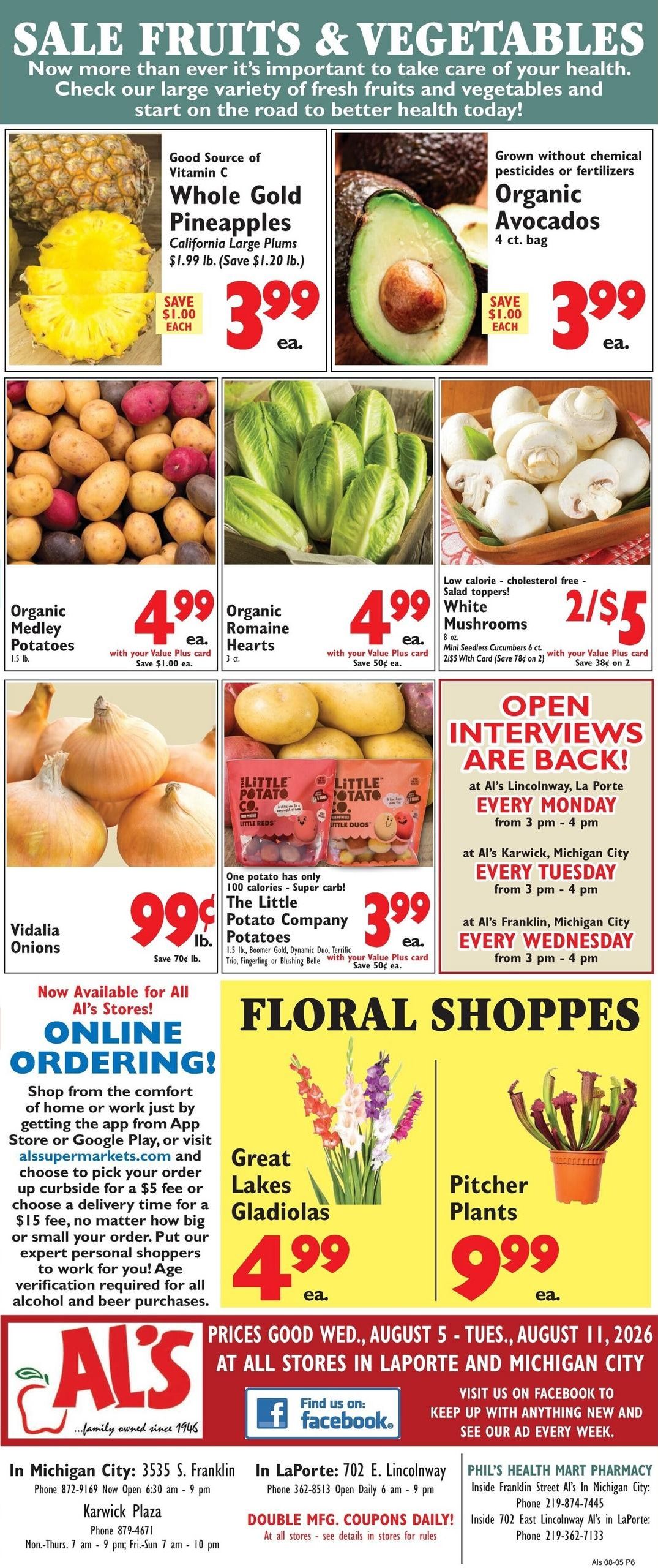 Al's Supermarket (Baroda–Berrien Springs Area, MI) Weekly Ad August 5 - 11, 2026