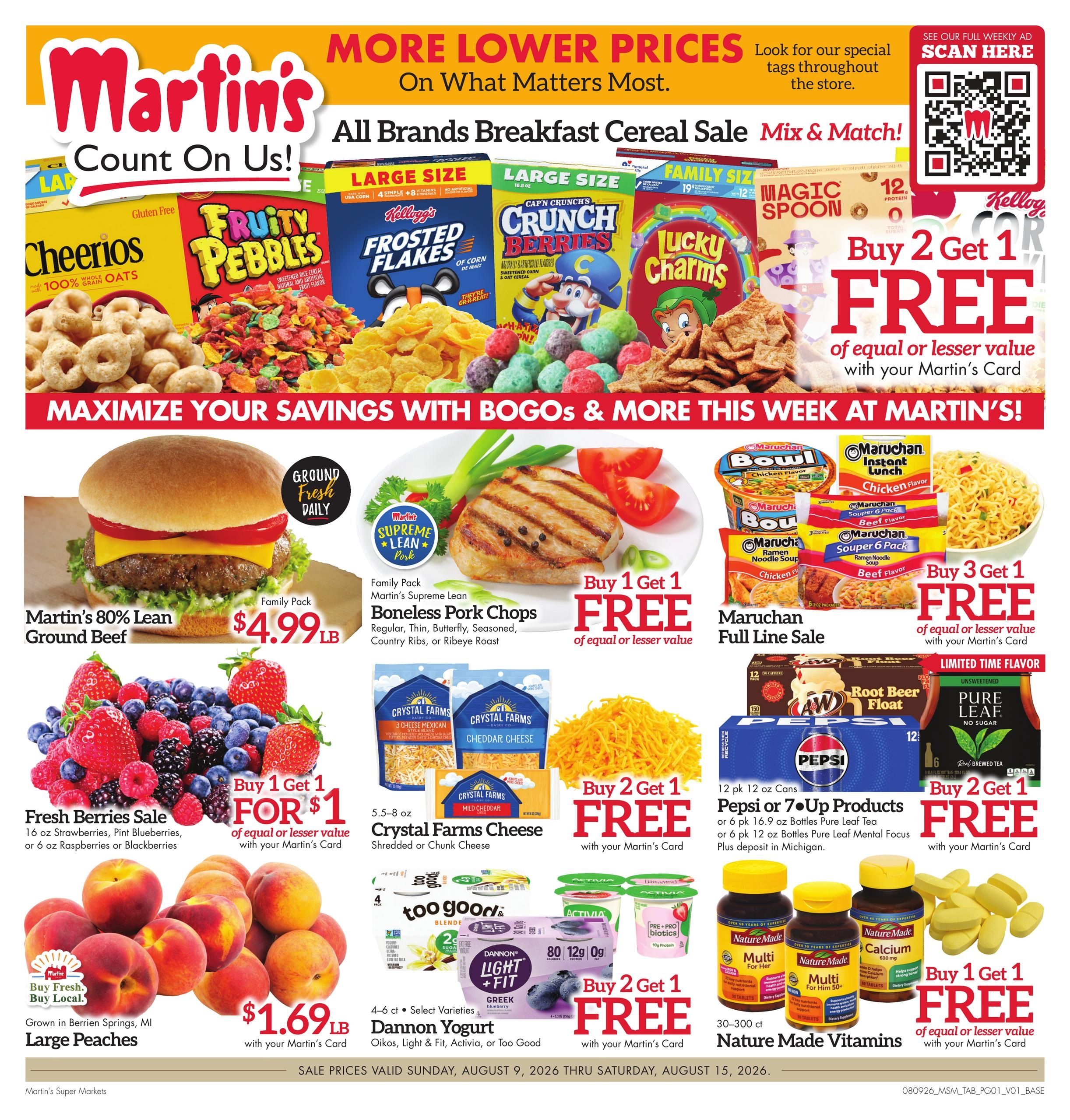 Martin's Super Markets (South Bend Area, IN) Weekly Ad August 9 - 15, 2026