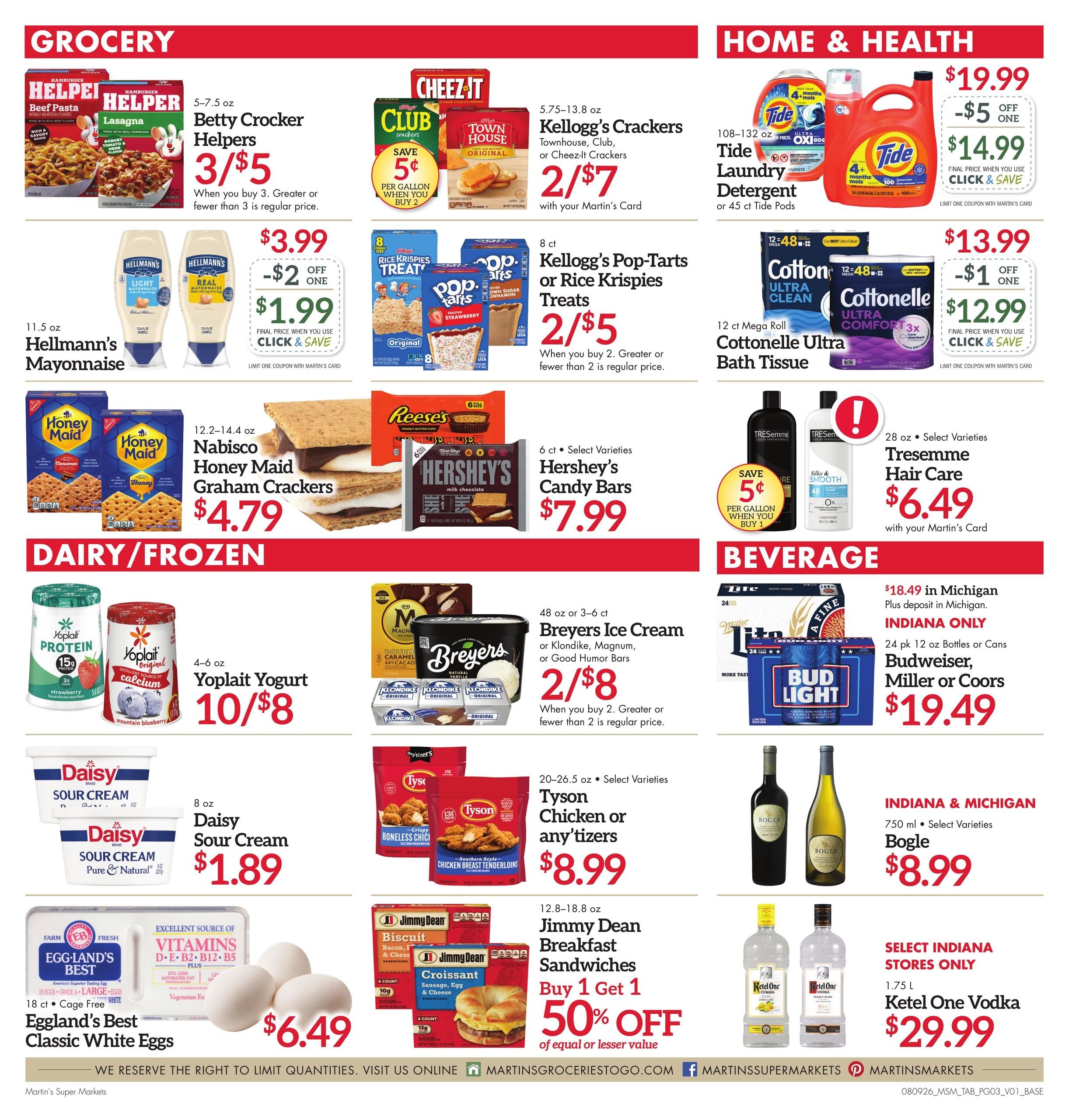 Martin's Super Markets (South Bend Area, IN) Weekly Ad August 9 - 15, 2026
