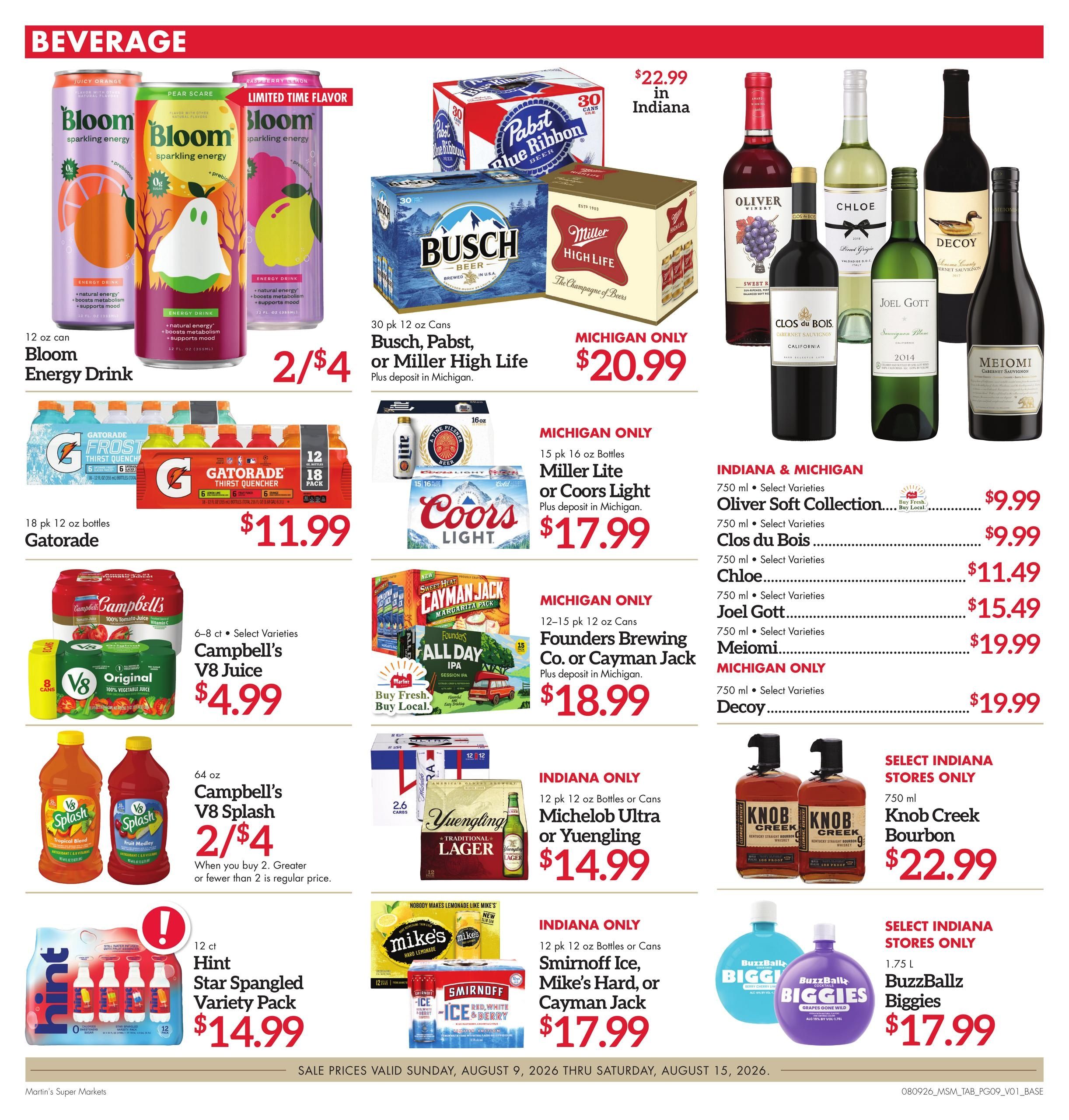 Martin's Super Markets (South Bend Area, IN) Weekly Ad August 9 - 15, 2026
