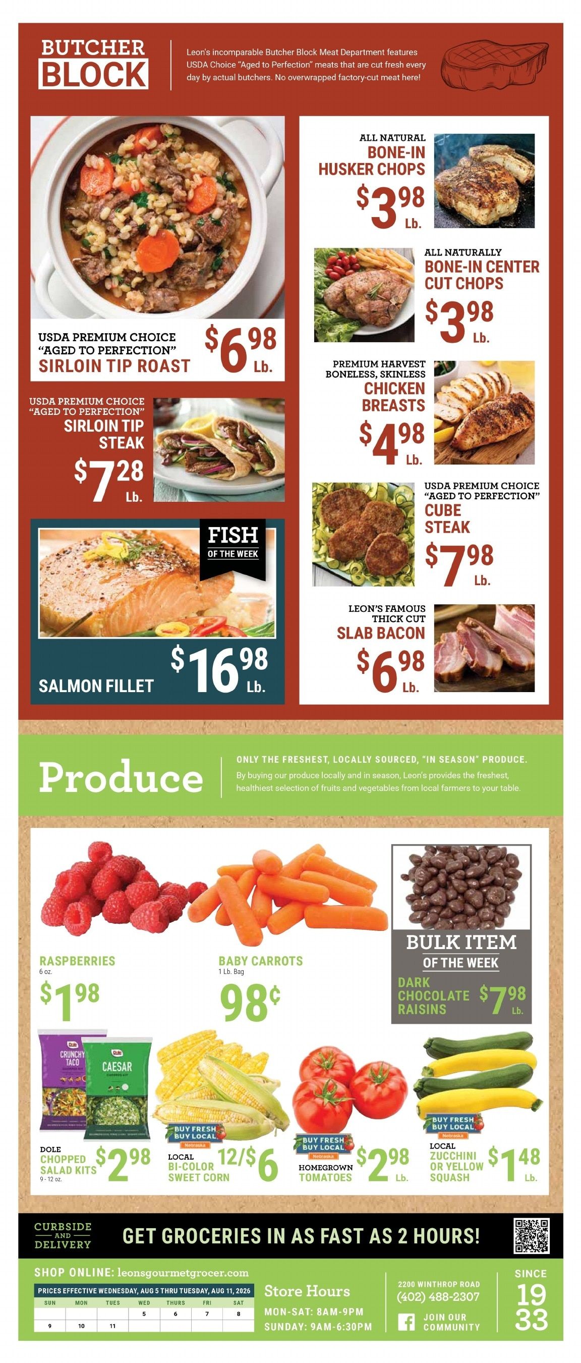 Leon's Gourmet Grocer Weekly Ad August 5 - 11, 2026