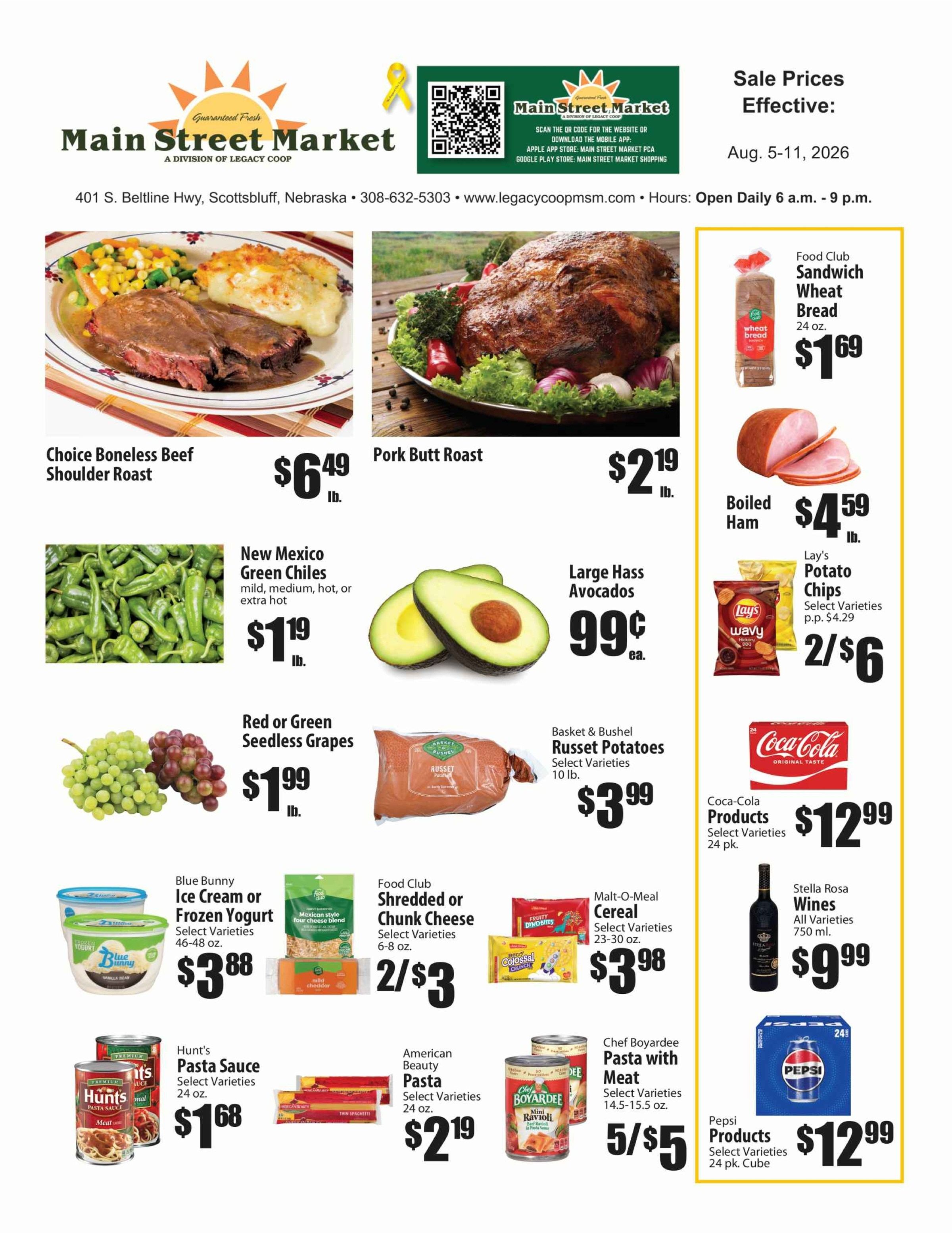 Scottsbluff Main Street Market Back to School Savings at Main Street Market! Weekly Ad August 5 - 11, 2026