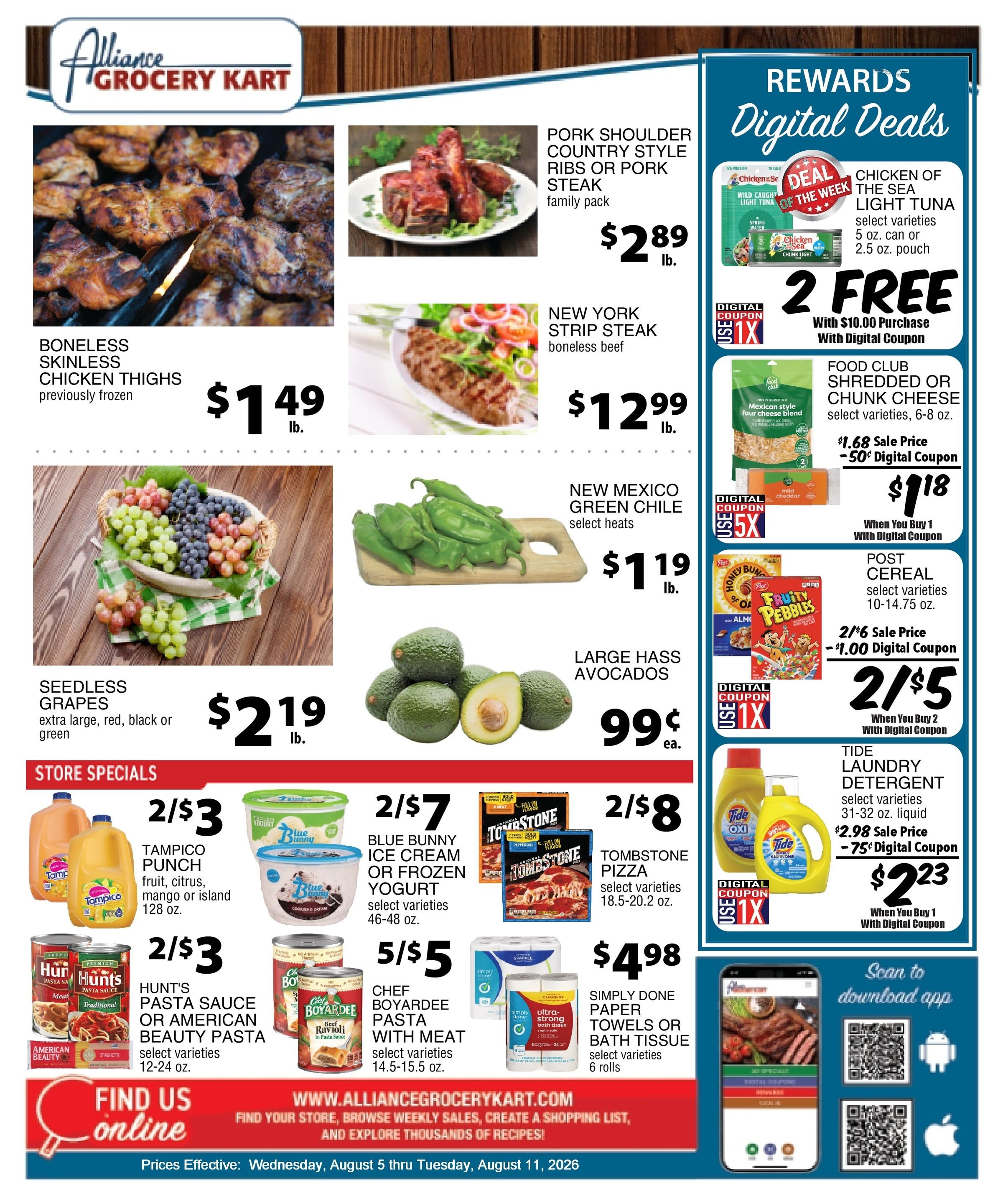 Alliance Grocery Kart Weekly Ad August 5 - 11, 2026