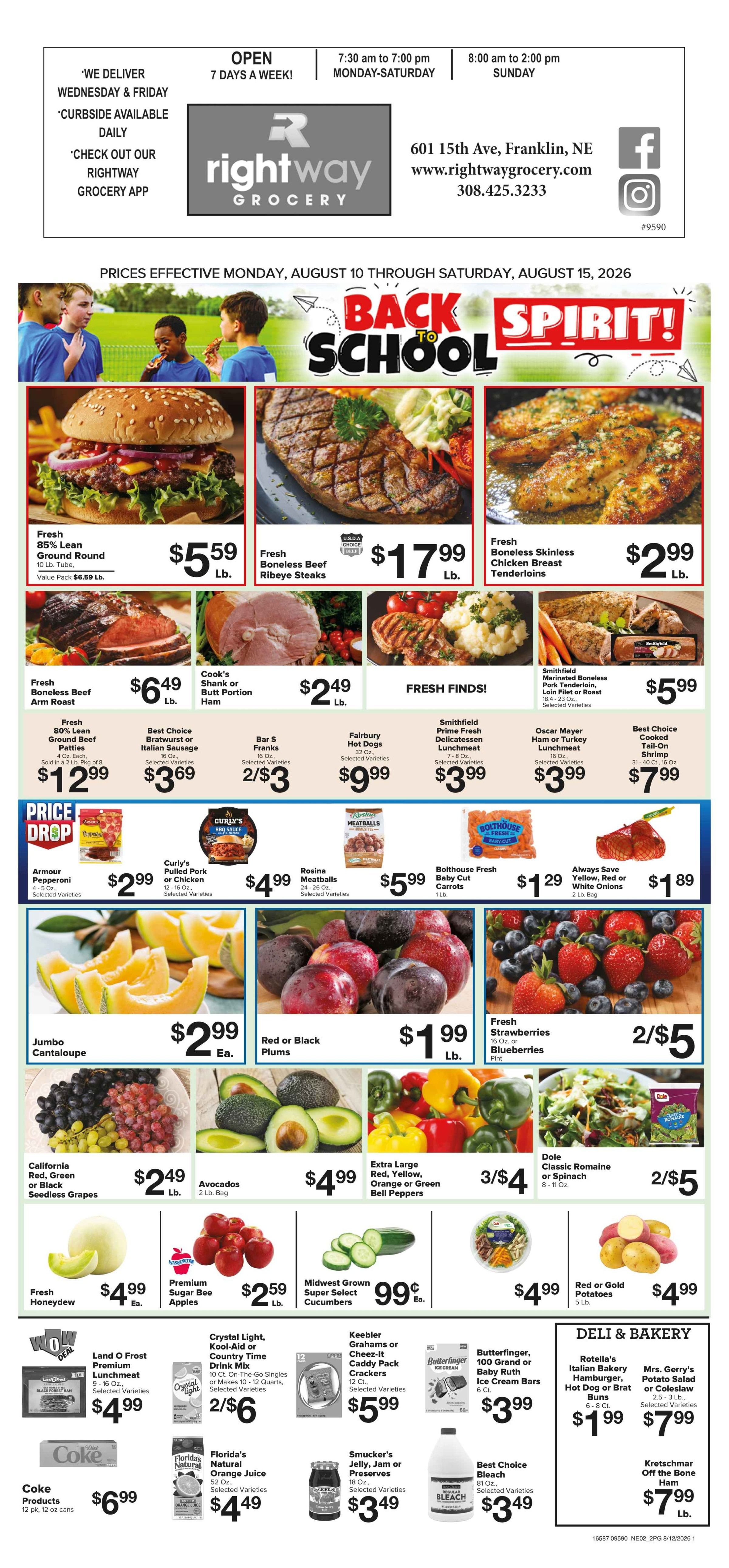 Rightway Grocery Great Deals This Week! Weekly Ad August 10 - 15, 2026