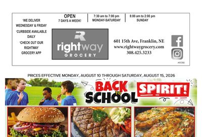 Rightway Grocery Great Deals This Week! Weekly Ad August 10 - 15, 2026