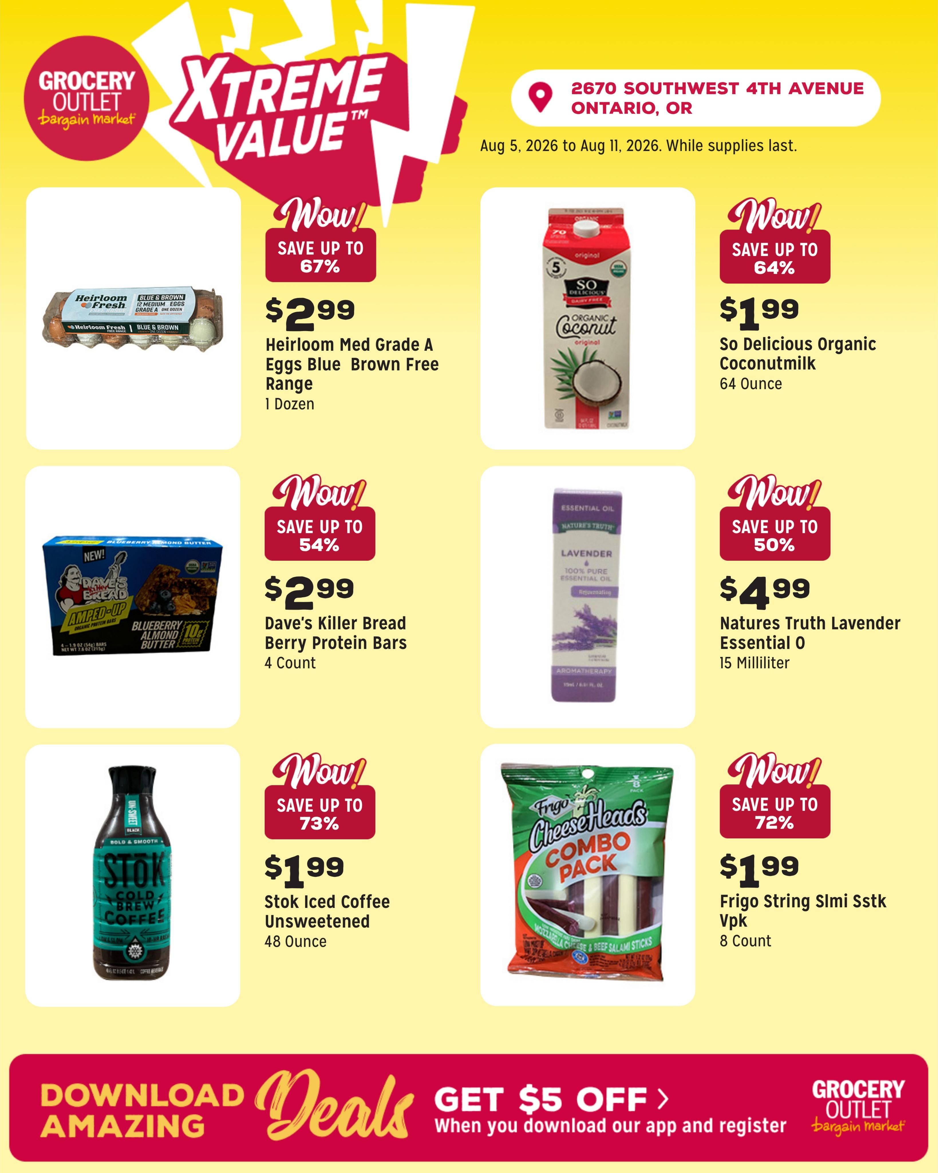 Grocery Outlet (Nyssa Area, OR) Weekly Ad August 5 - 11, 2026