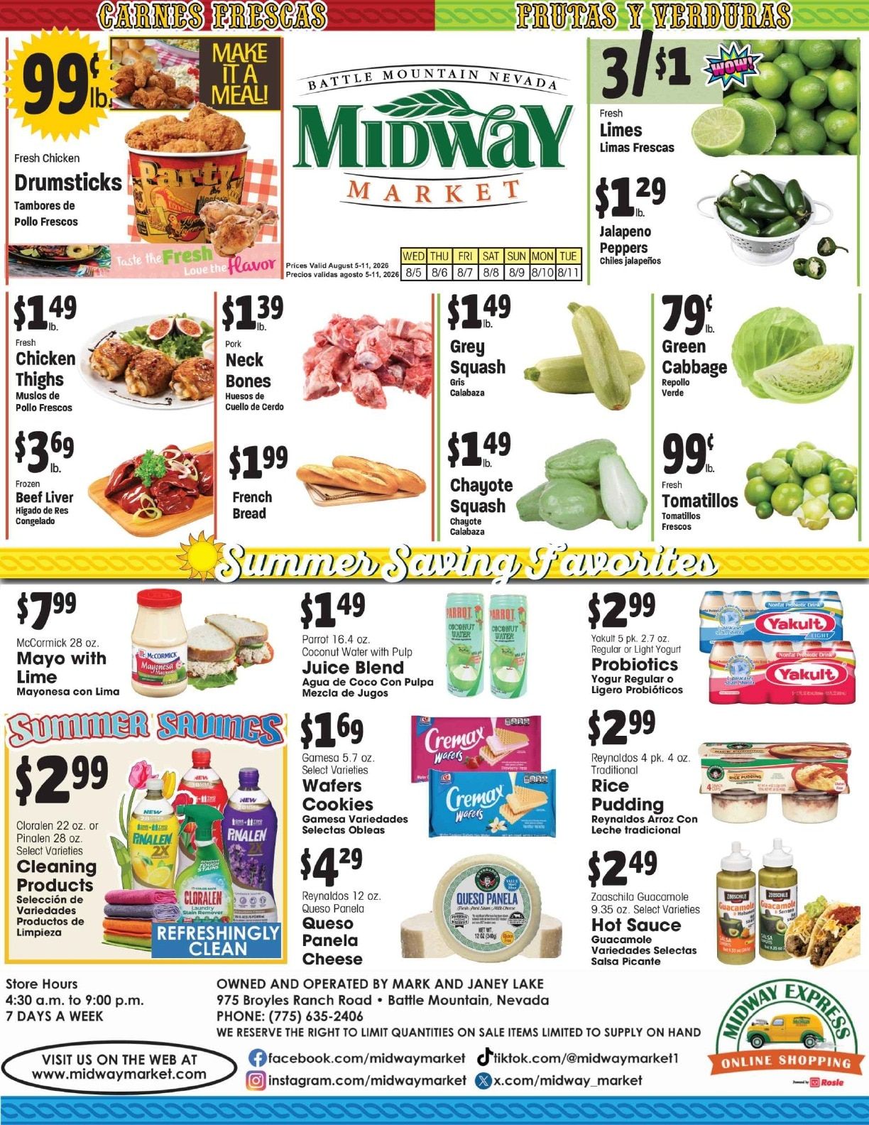Midway Market Hispanic Weekly Ad August 5 - 11, 2026