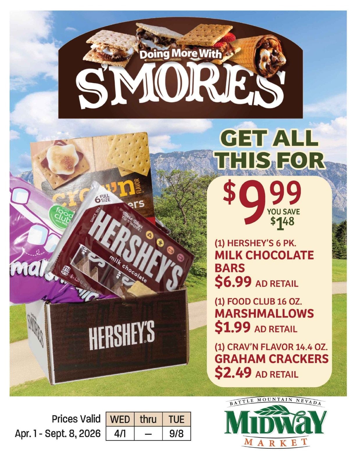 Midway Market S'mores Sale Weekly Ad April 1 - September 8, 2026