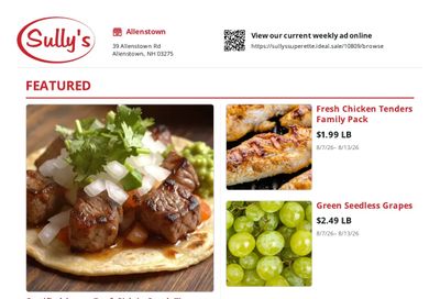 Sully's Superette (Allenstown, NH) Weekly Ad August 7 - 13, 2026