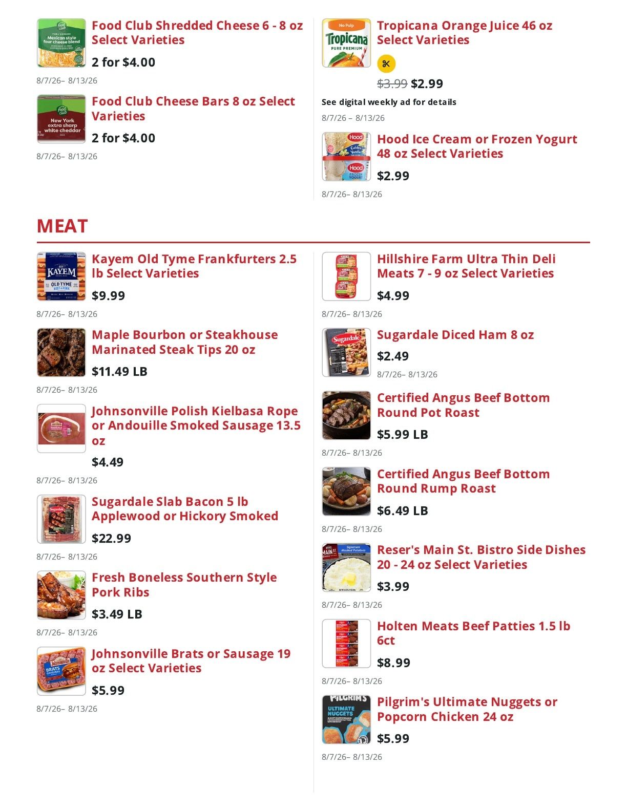 Sully's Superette (Allenstown, NH) Weekly Ad August 7 - 13, 2026