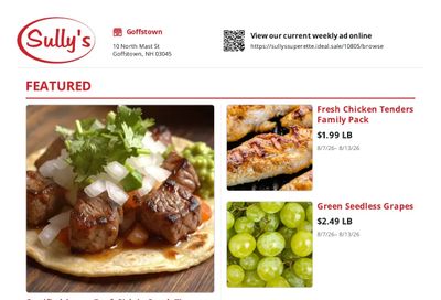 Sully's Superette (Goffstown, NH) Weekly Ad August 7 - 13, 2026