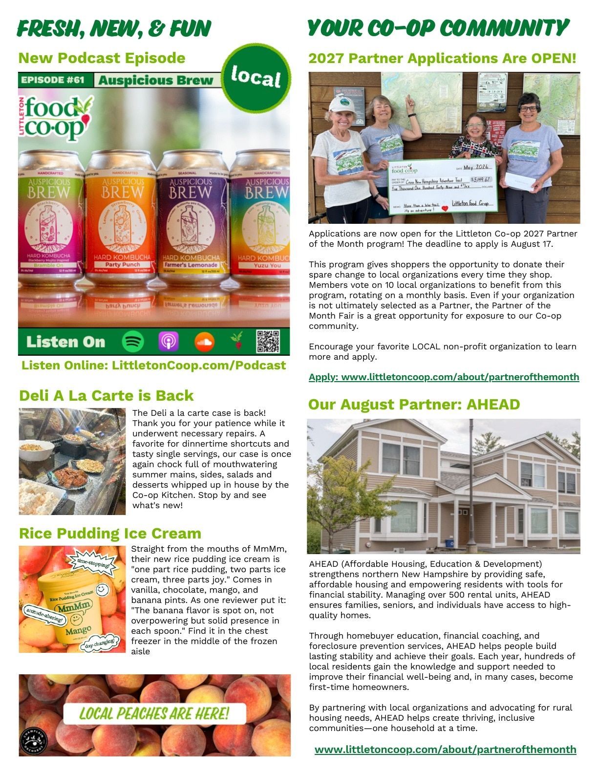 Littleton Food Co-op Weekly Radish Weekly Ad August 7 - 13, 2026